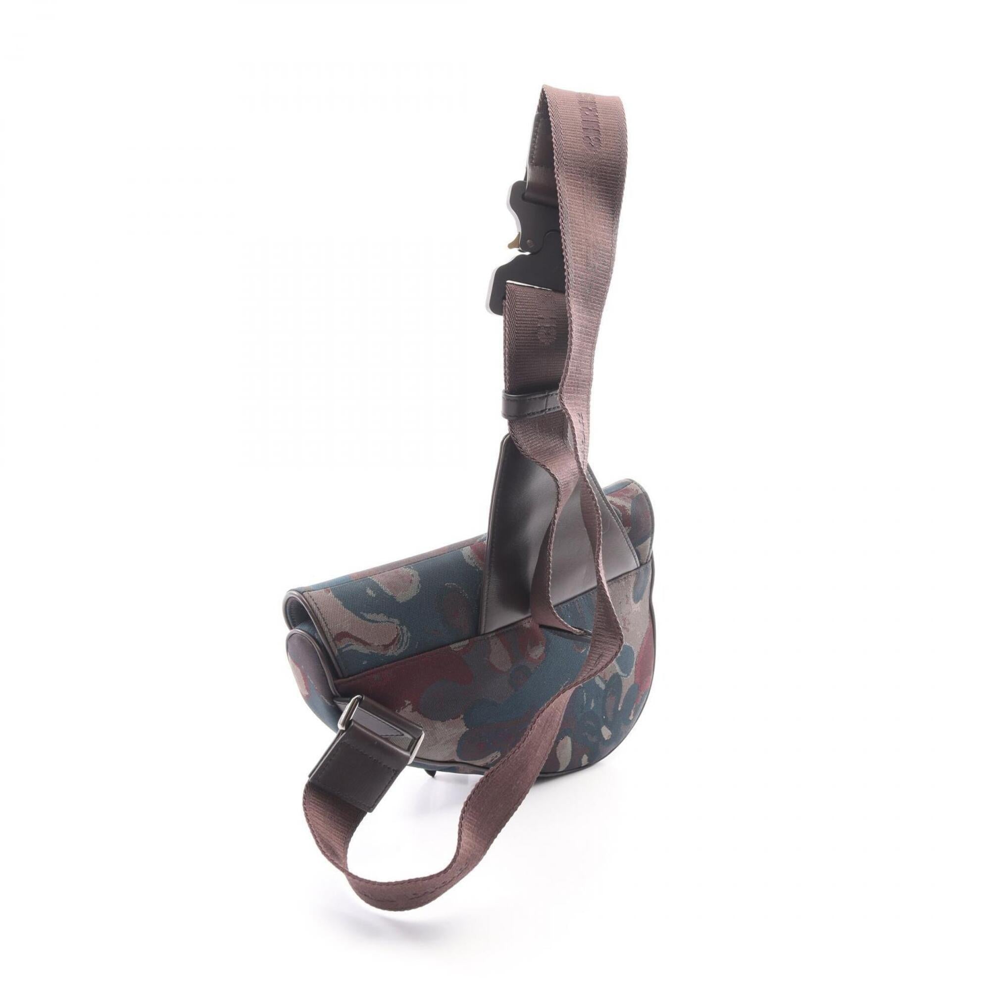 Christian Dior Brown Multi-Color Canvas Leather Fanny Pack Handbag Saddle Bag (Pre-Owned)