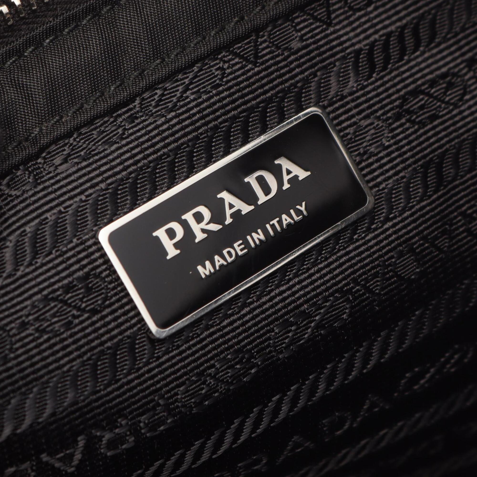 Prada Black Nylon Leather Handbag (Pre-Owned)