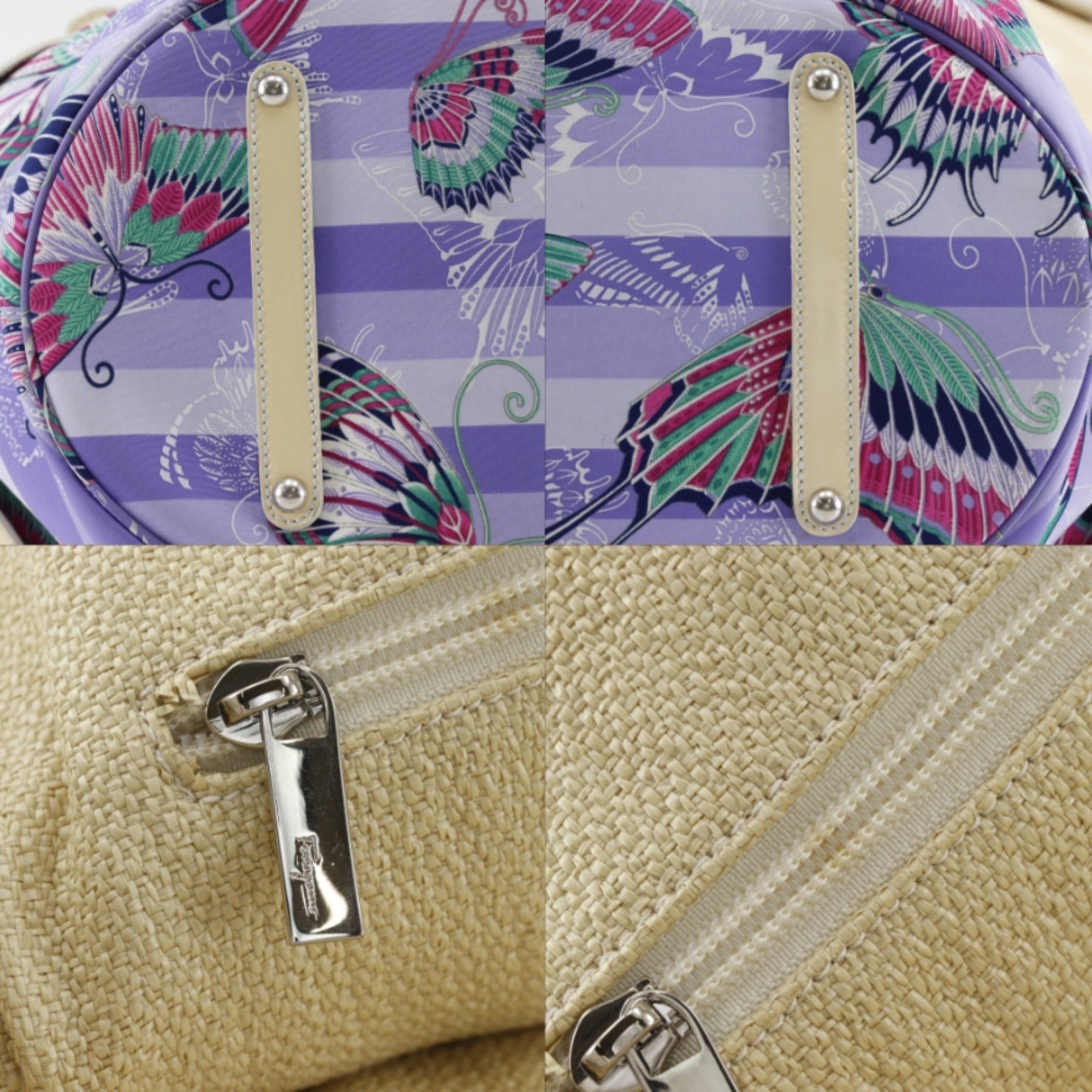 Salvatore Ferragamo Gancini Purple Nylon Tote Bag (Pre-Owned)