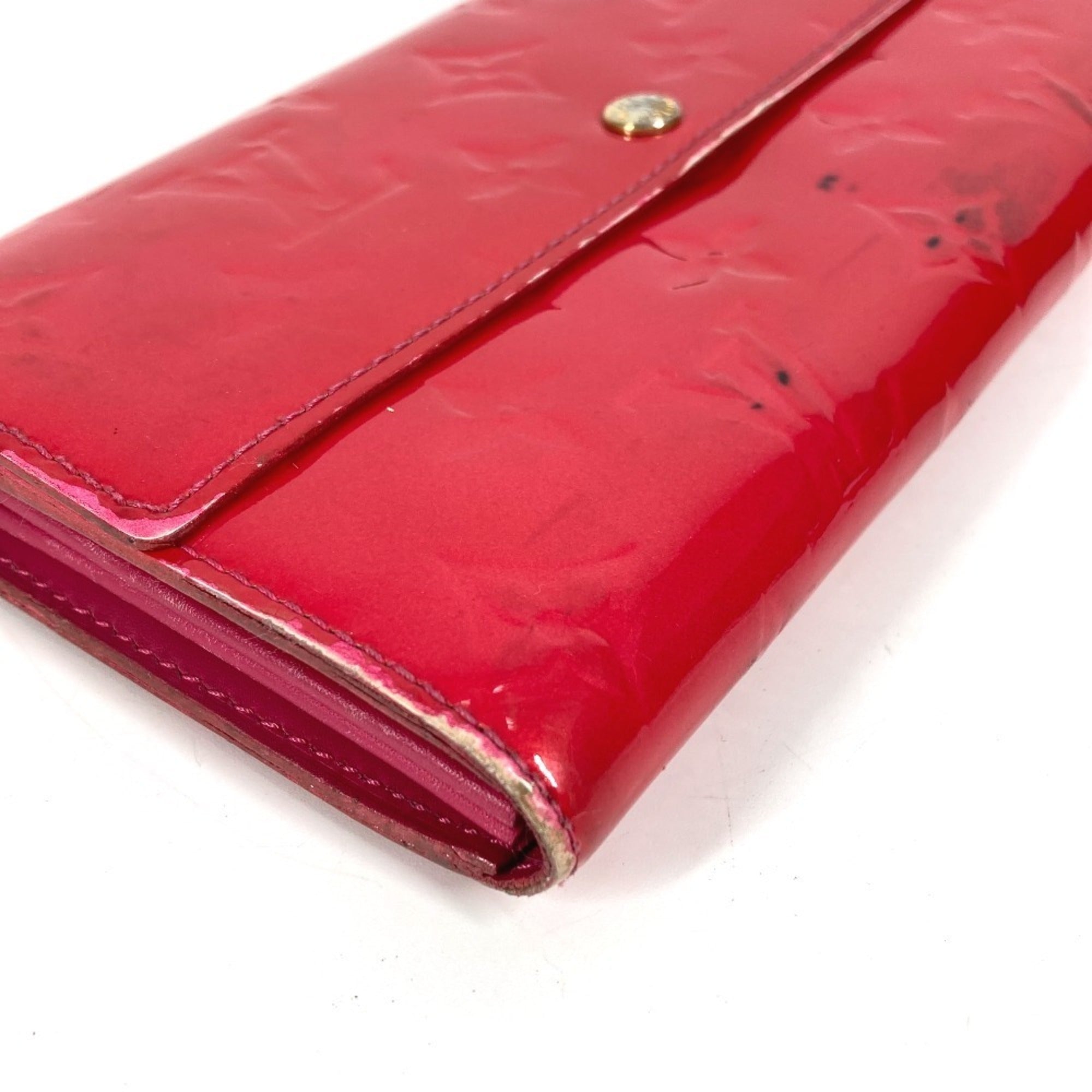 Louis Vuitton Galle Pink Rose Pop Monogram Vernis Long Wallet (Bi-Fold) (Pre-Owned)