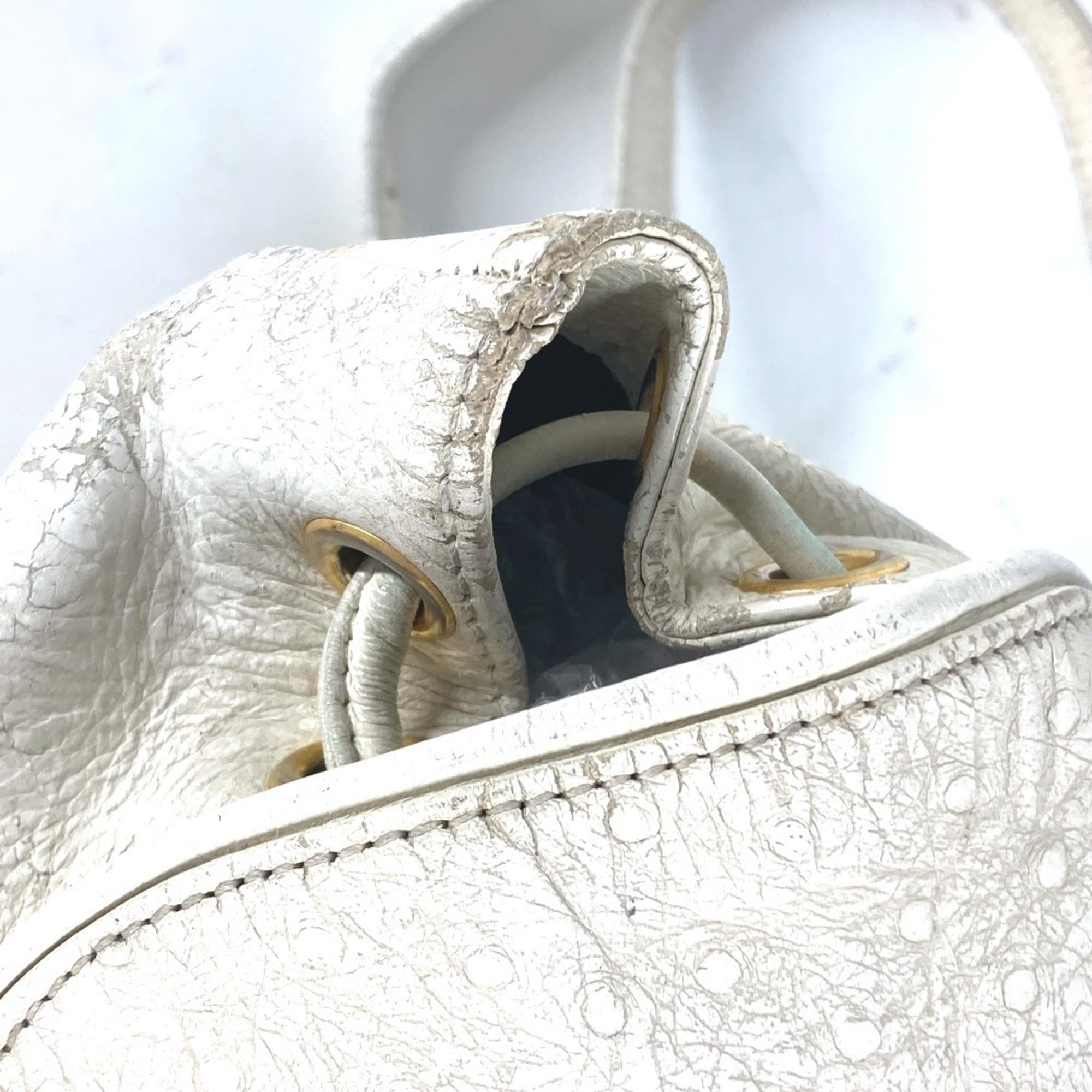 Versace Gold Ivory Leather Backpack (Pre-Owned)