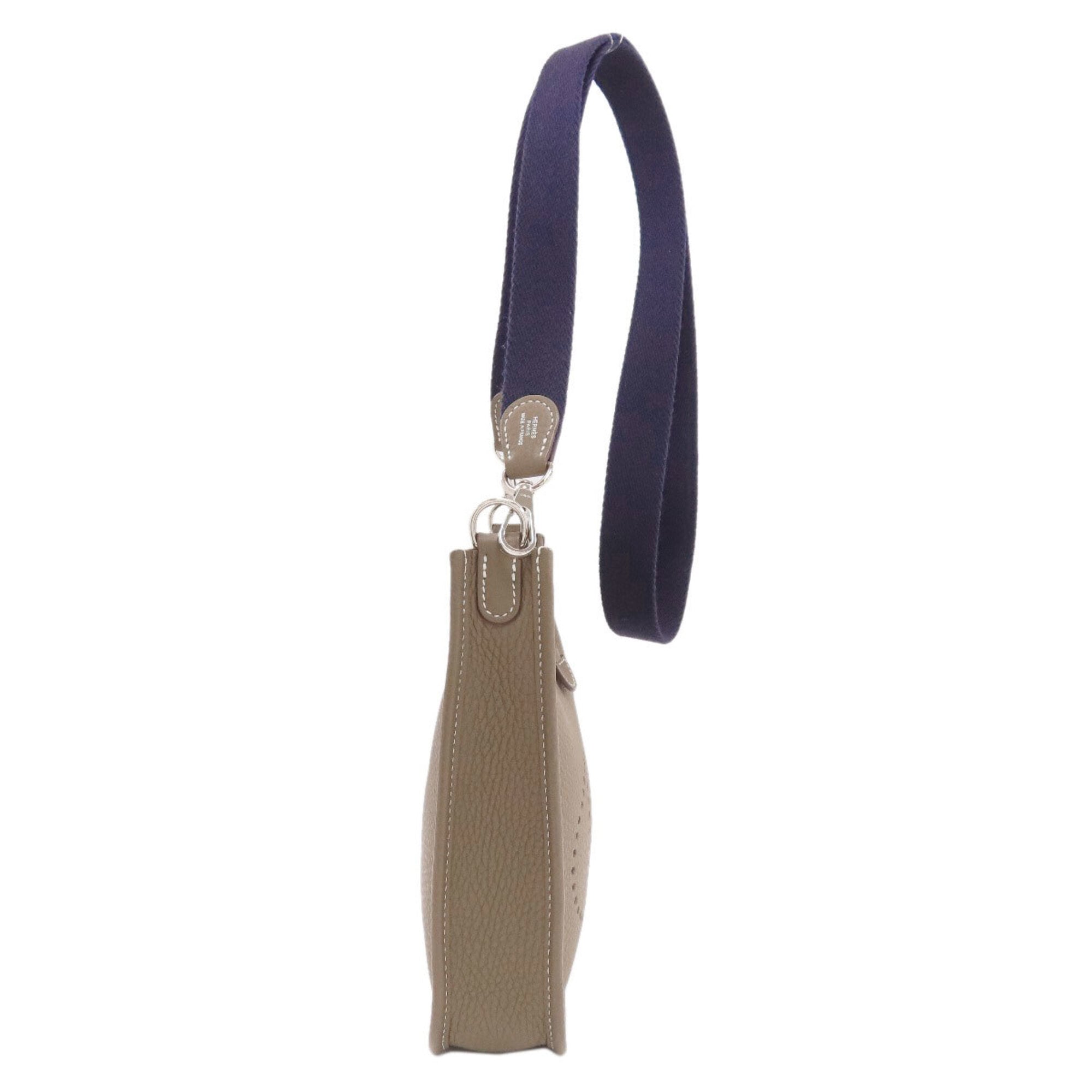 Hermes Etoupe Gray Leather Shoulder Bag (Pre-Owned)
