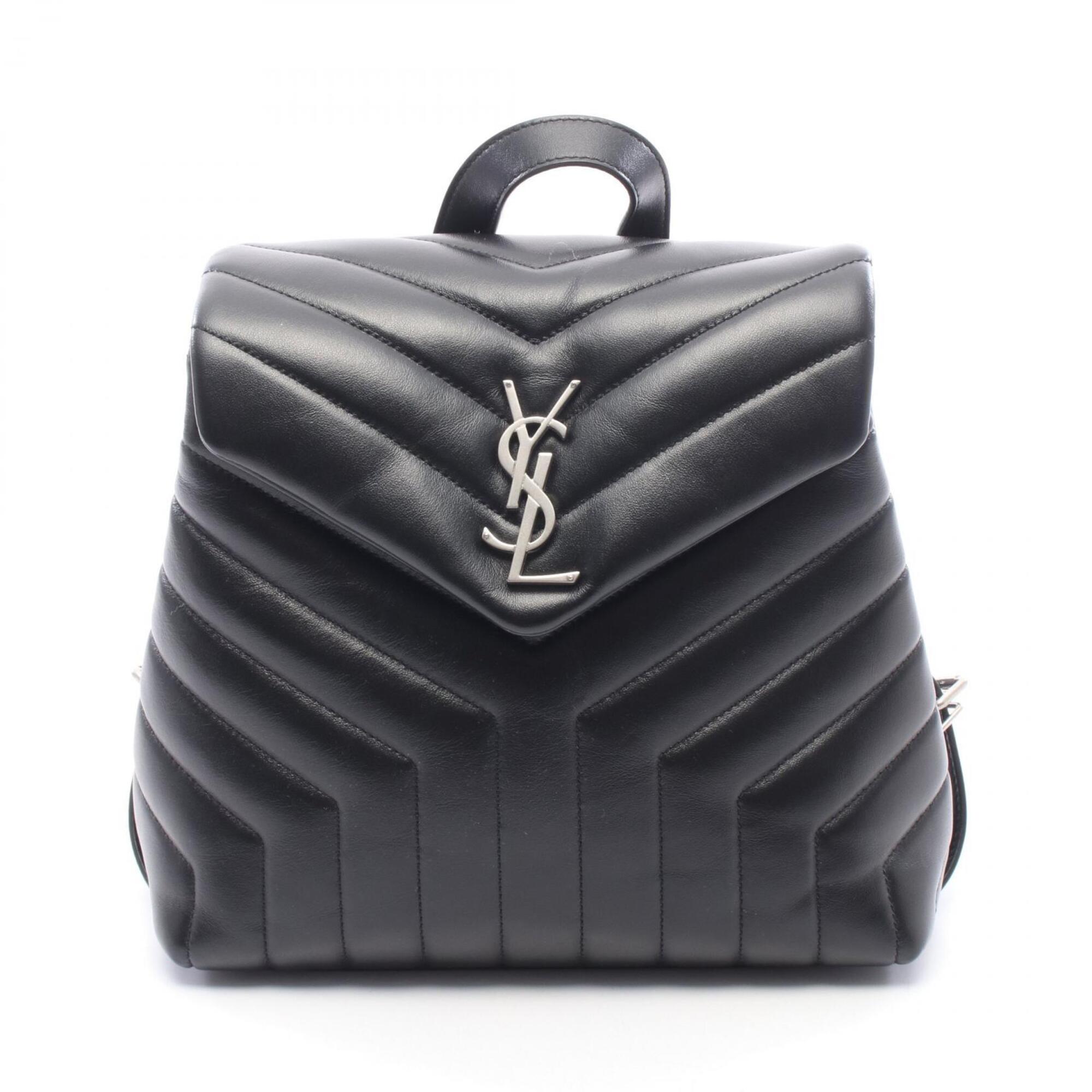 Yves Saint Laurent Black Leather Backpack Handbag (Pre-Owned)