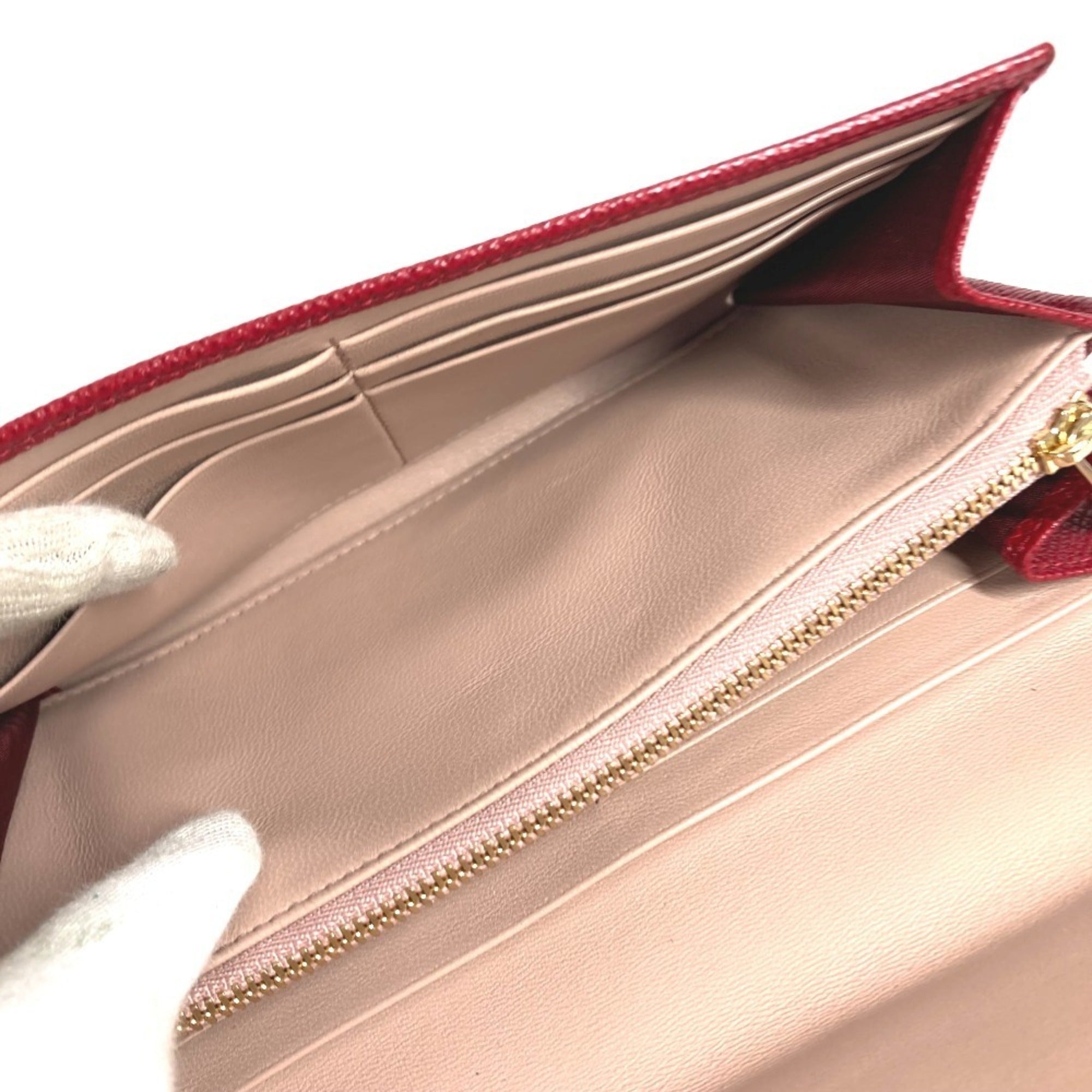 Bvlgari Bvlgari Bvlgari Red Color Leather Long Wallet (Bi-Fold) (Pre-Owned)