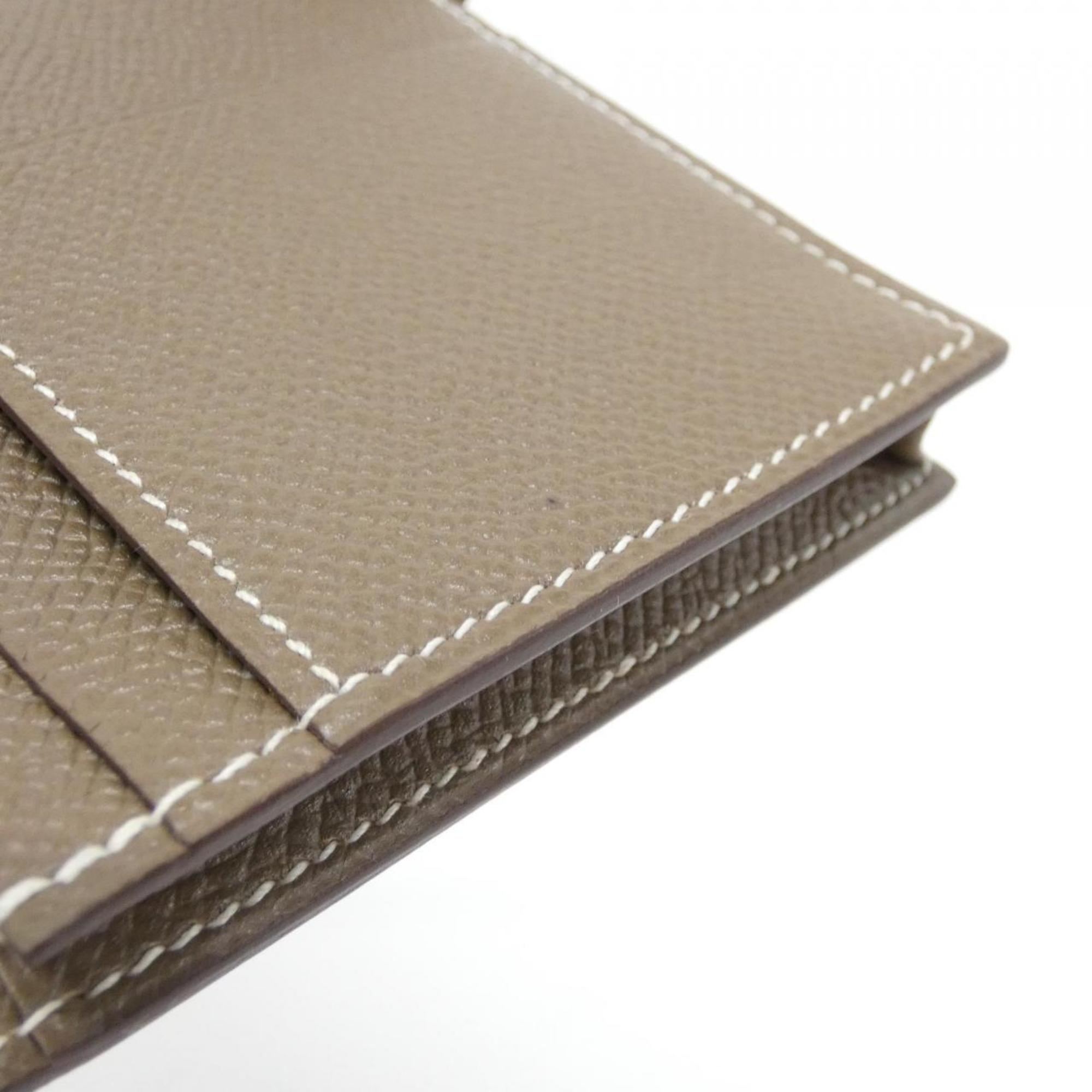 Hermes Bearn Etoupe Gray Epsom Leather Long Wallet (Bi-Fold) (Pre-Owned)
