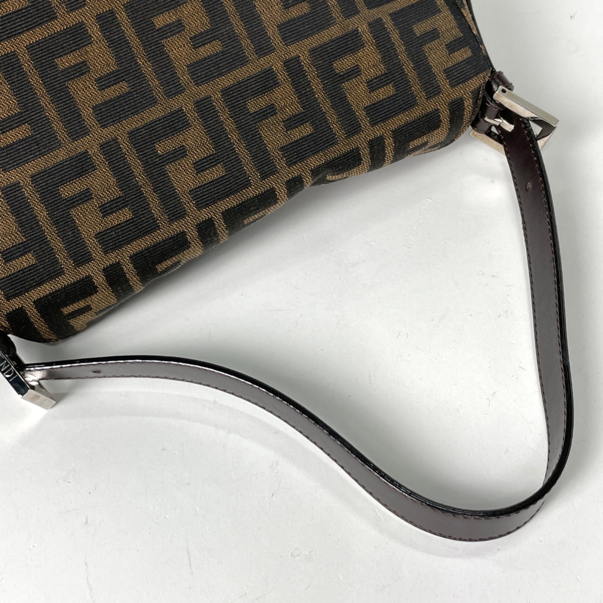Fendi Brown Canvas Leather Shoulder Bag (Pre-Owned)