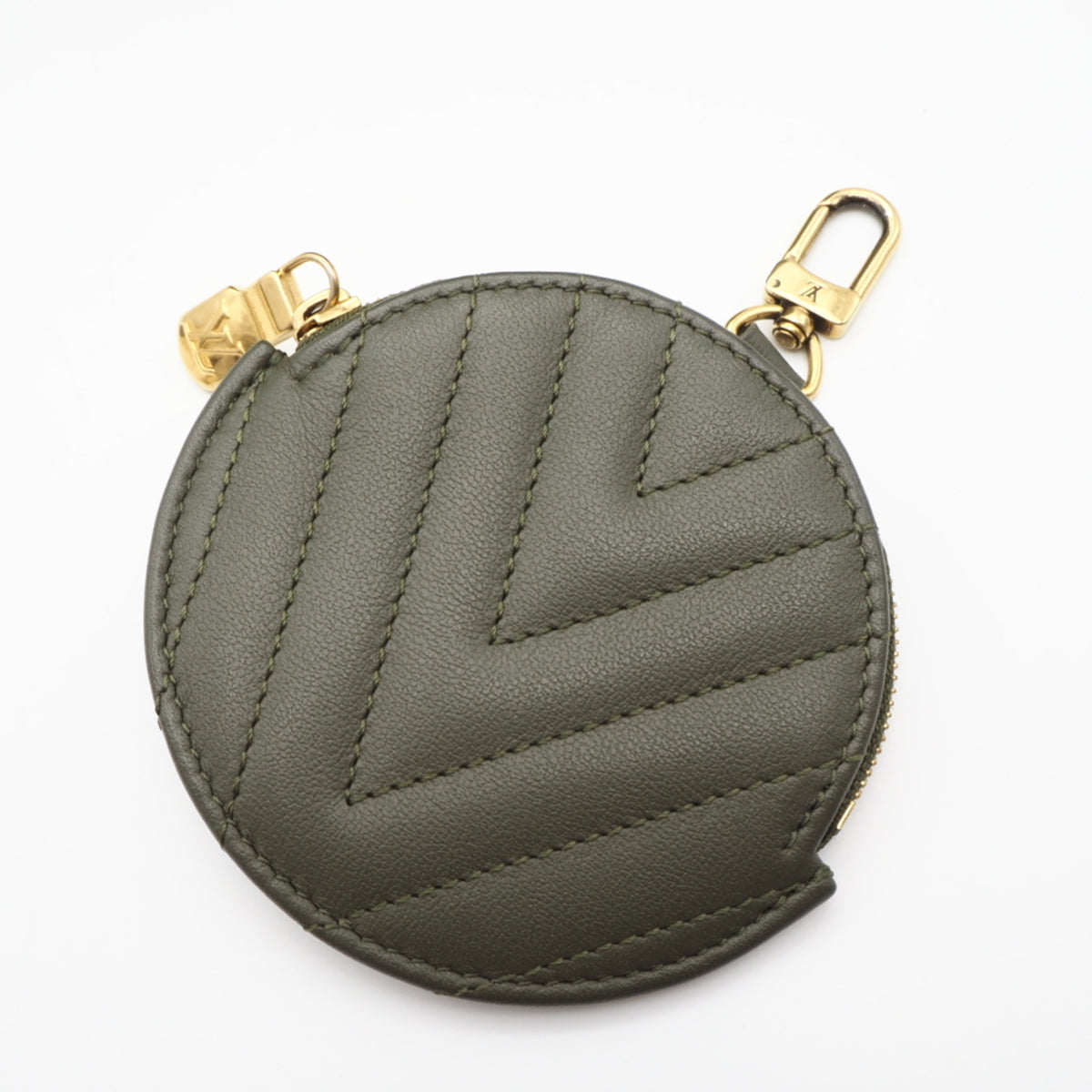 Louis Vuitton Khaki Leather Pochette Shoulder Bag (Pre-Owned)