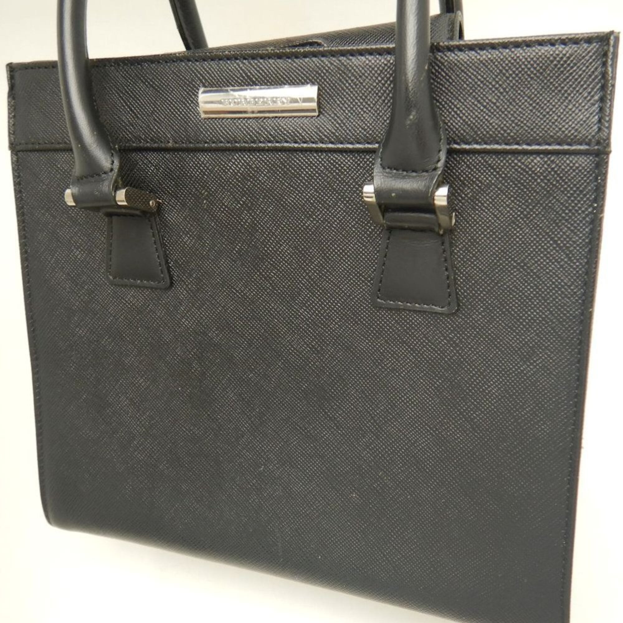 Burberry Black Leather Handbag (Pre-Owned)