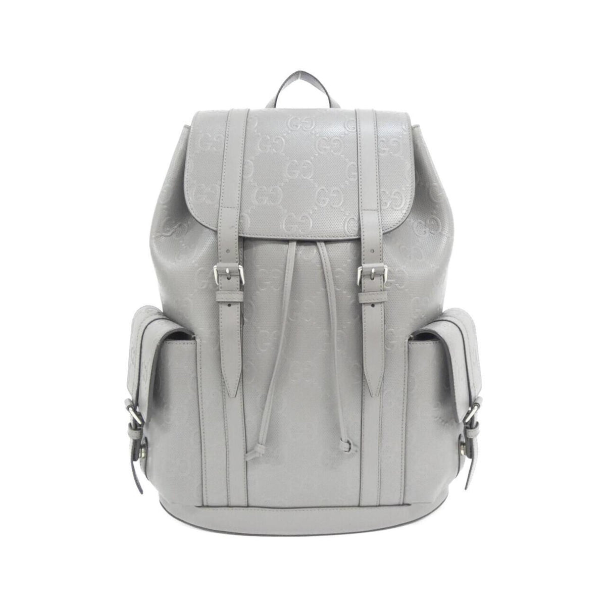 Gucci Gray Leather Backpack (Pre-Owned)