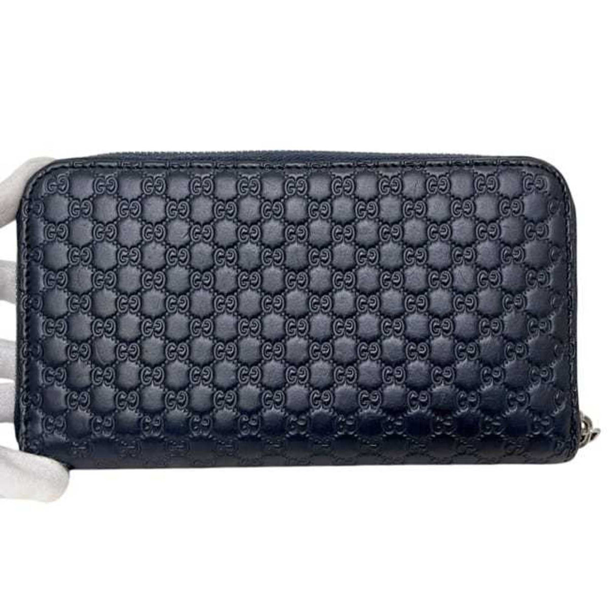 Gucci Navy Leather Long Wallet (Bi-Fold) (Pre-Owned)