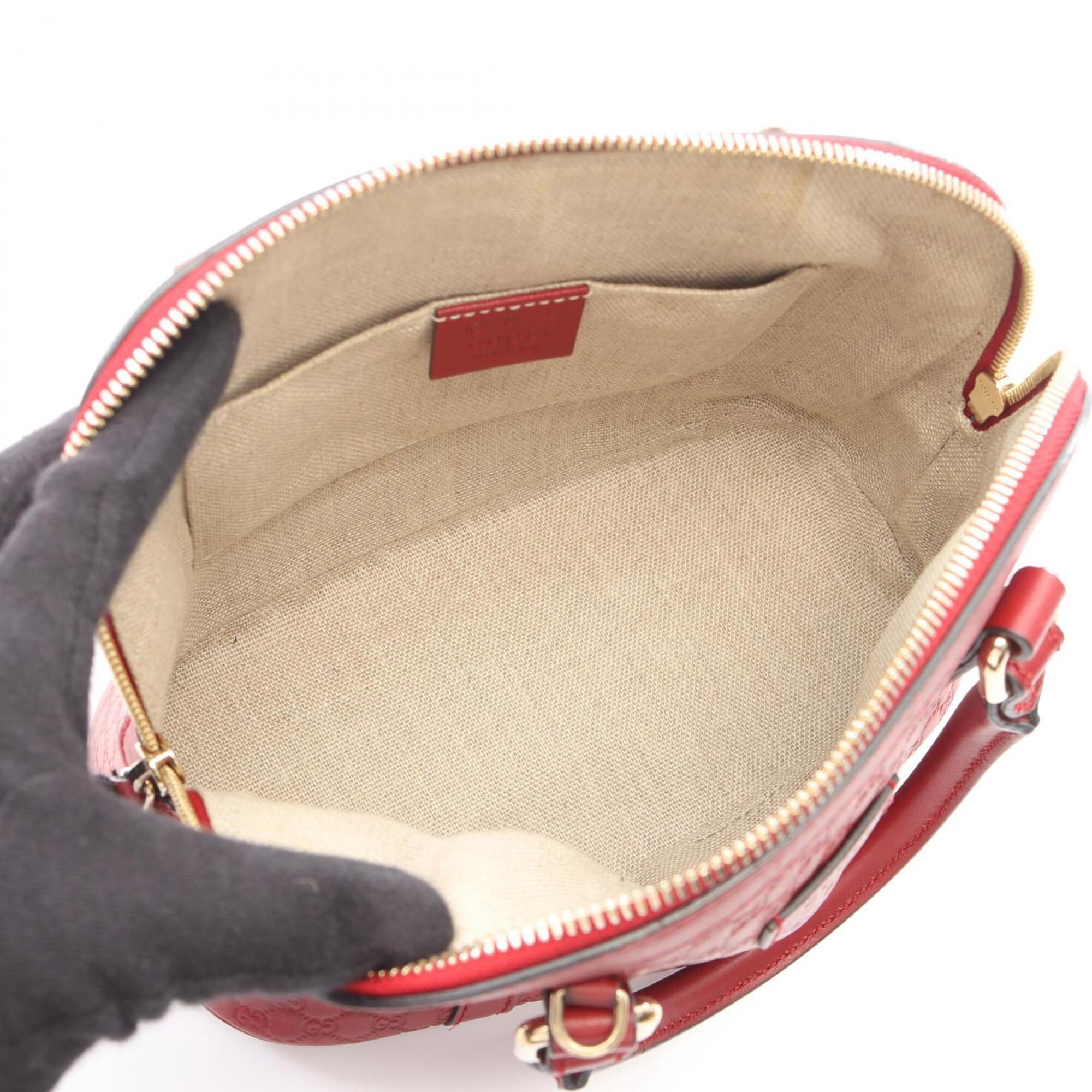 Gucci Red Color Leather Handbag (Pre-Owned)