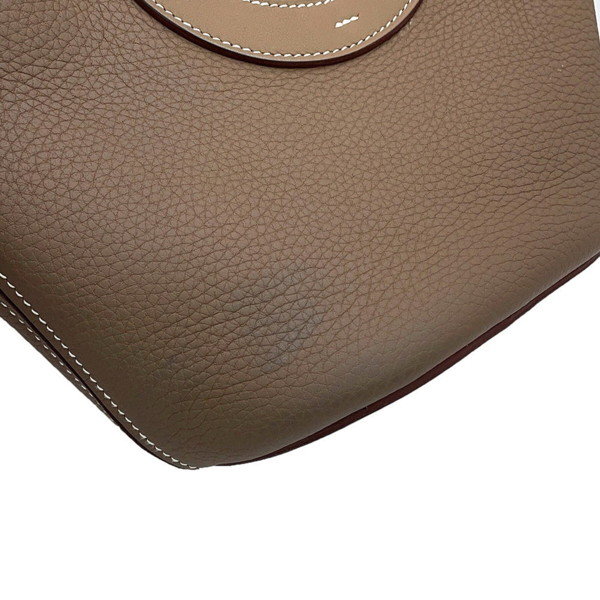Hermes Etoupe Gray Taurillon Clemence Leather Swift Leather Tote Bag (Pre-Owned)