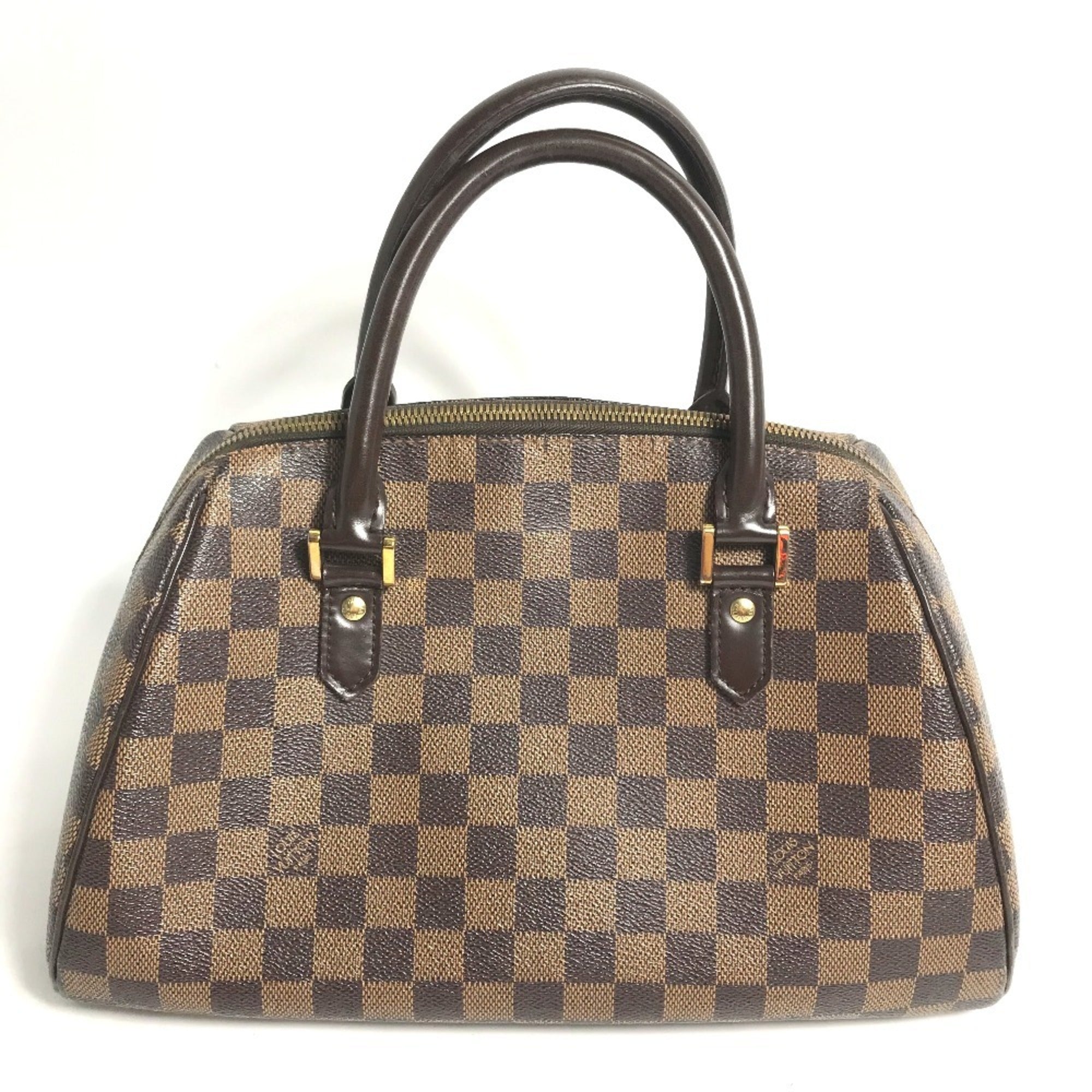 Louis Vuitton Brown Damier Canvas Ebene Damier Canvas Boston Bag Handbag (Pre-Owned)