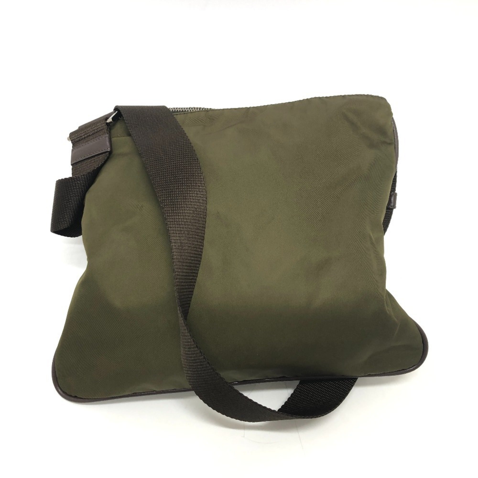 Prada Khaki Nylon Shoulder Bag (Pre-Owned)