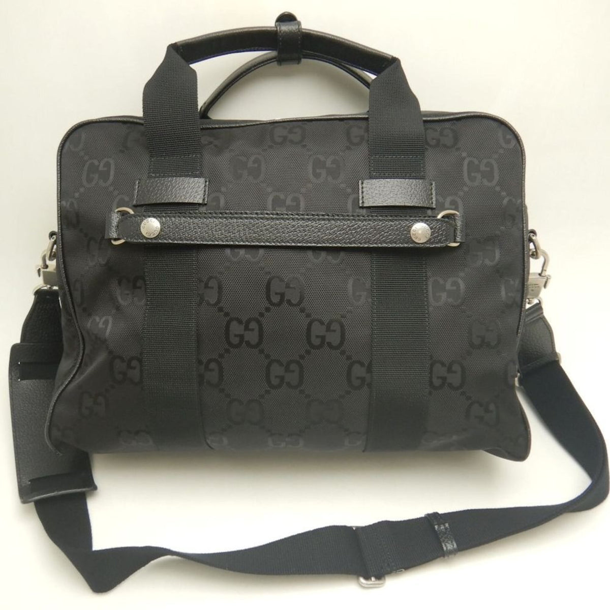Gucci Black Nylon Canvas Briefcase (Pre-Owned)