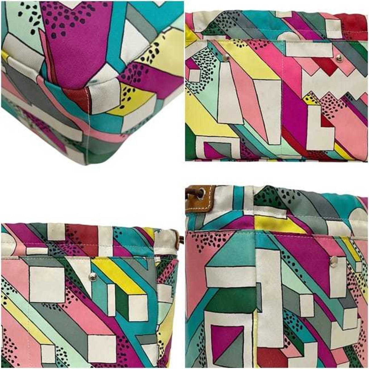 Hermes Multi-Color Silk Barenia Leather Pouch (Pre-Owned)