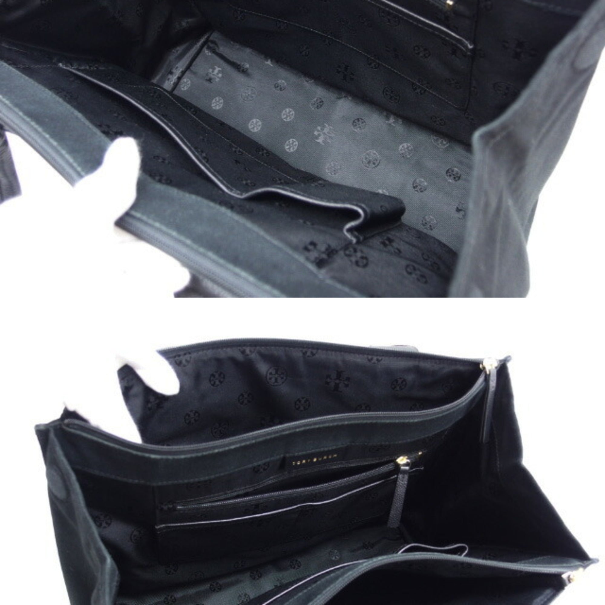 Tory Burch Black Leather Shoulder Bag Tote Bag (Pre-Owned)