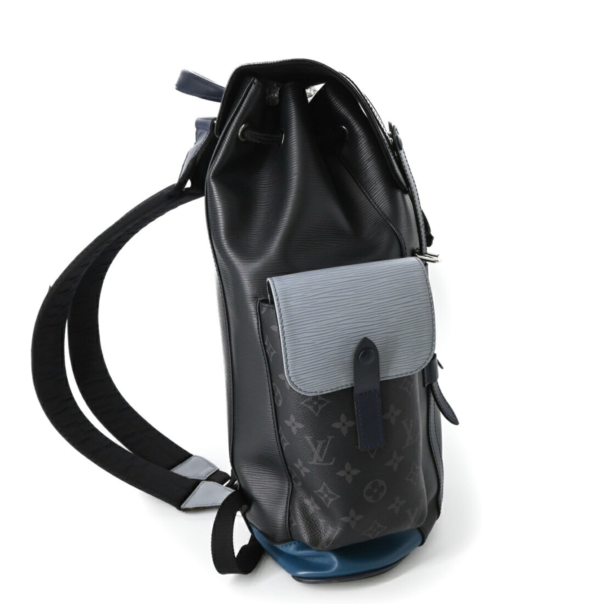 Louis Vuitton Black Blue Gray Monogram Eclipse Monogram Eclipse Epi Leather Backpack (Pre-Owned)