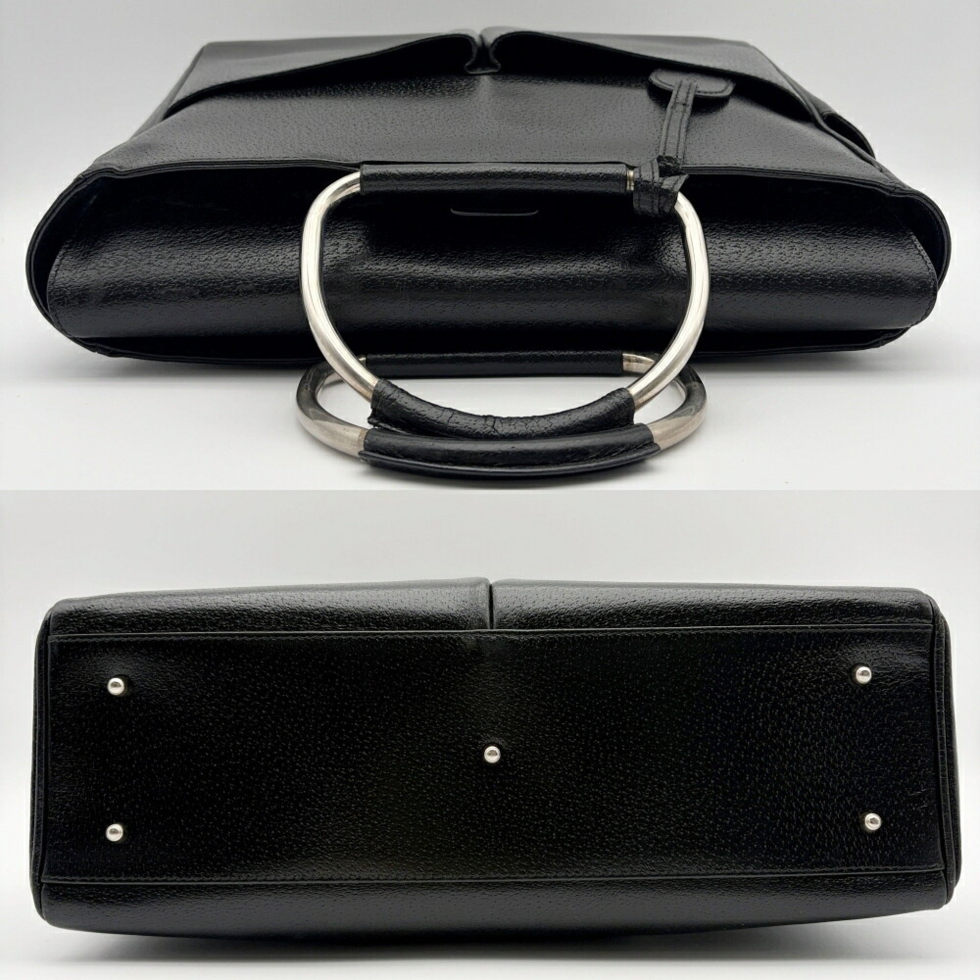 Gucci Black Leather Tote Bag (Pre-Owned)