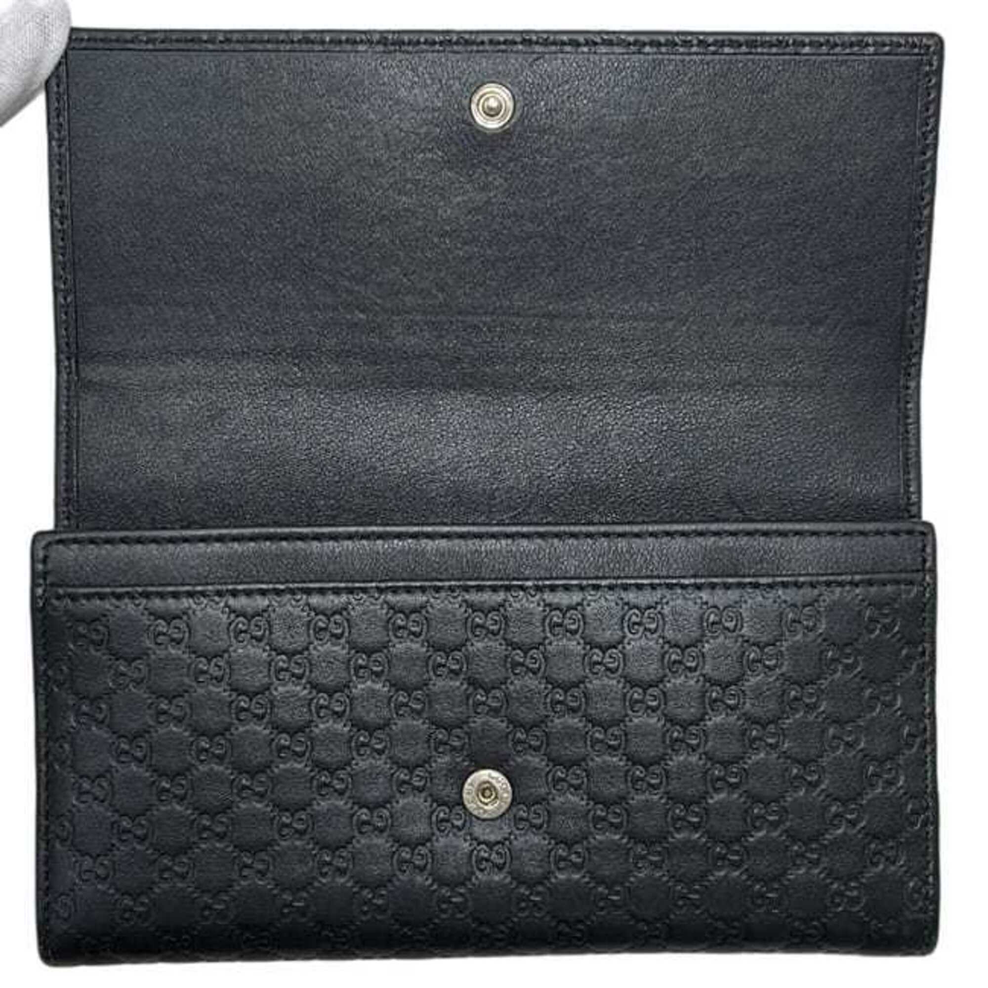Gucci Black Leather Long Wallet (Bi-Fold) (Pre-Owned)