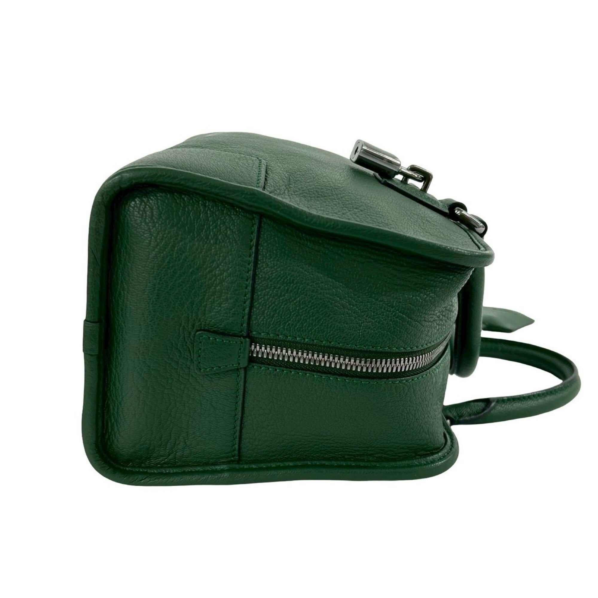 Loewe Green Leather Boston Bag Handbag (Pre-Owned)