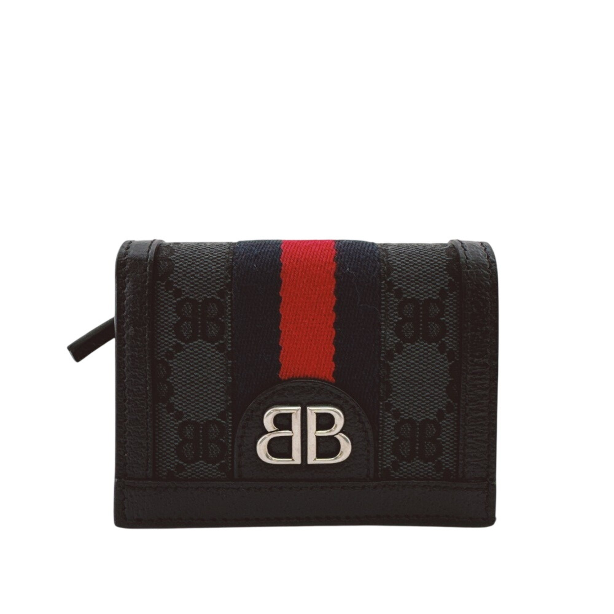 Gucci Black Leather Canvas Wallet (Bi-Fold) (Pre-Owned)