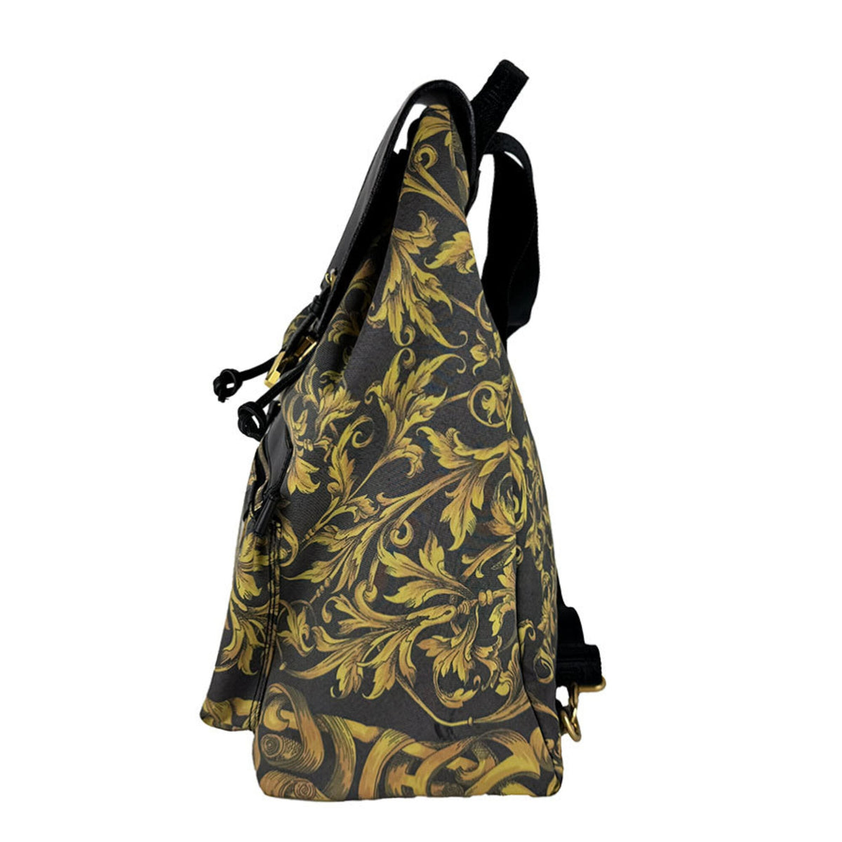 Versace Black Gold Pvc Backpack (Pre-Owned)