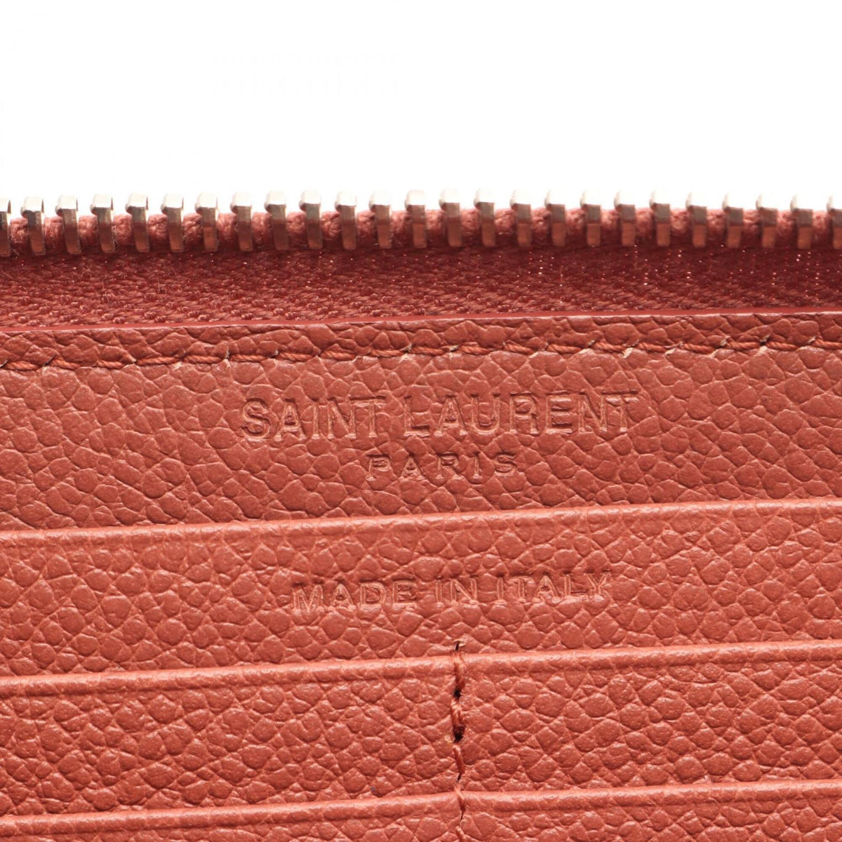 Yves Saint Laurent Brown Leather Long Wallet (Bi-Fold) (Pre-Owned)