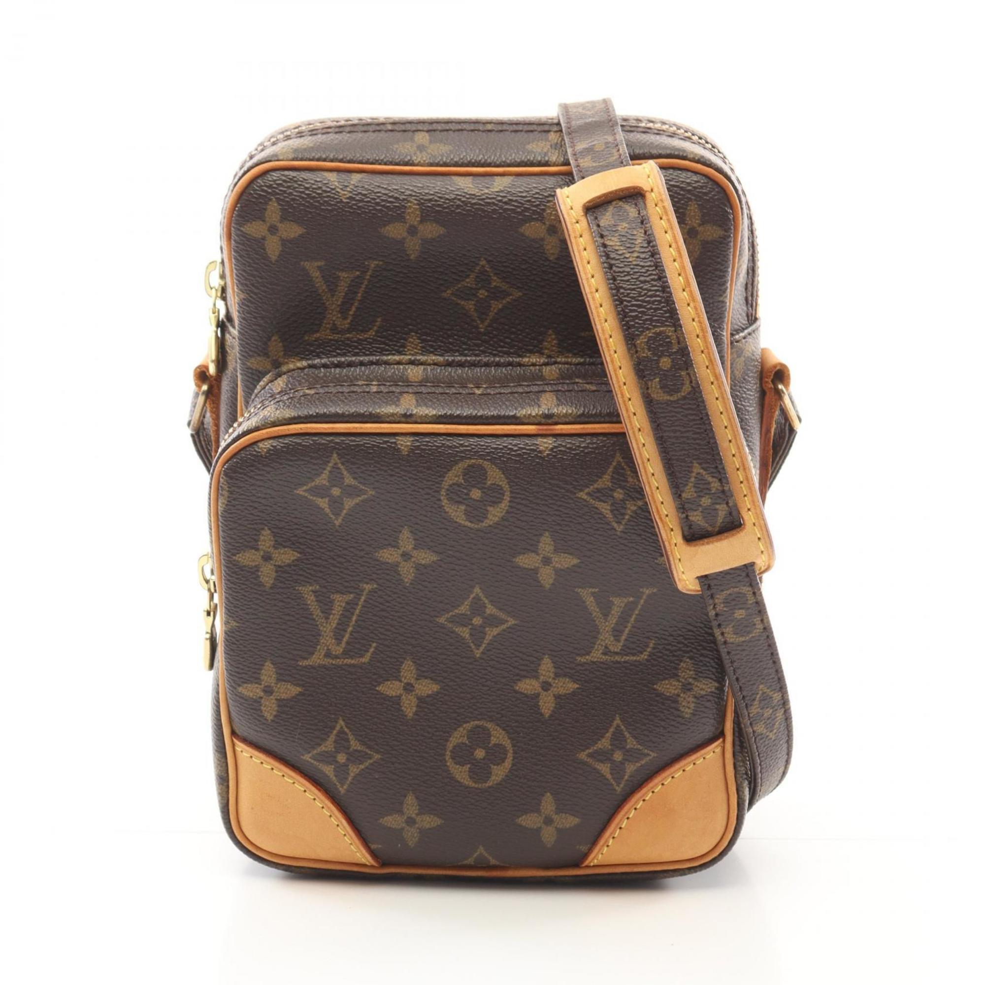 Louis Vuitton Brown Coated Canvas Leather Shoulder Bag (Pre-Owned)