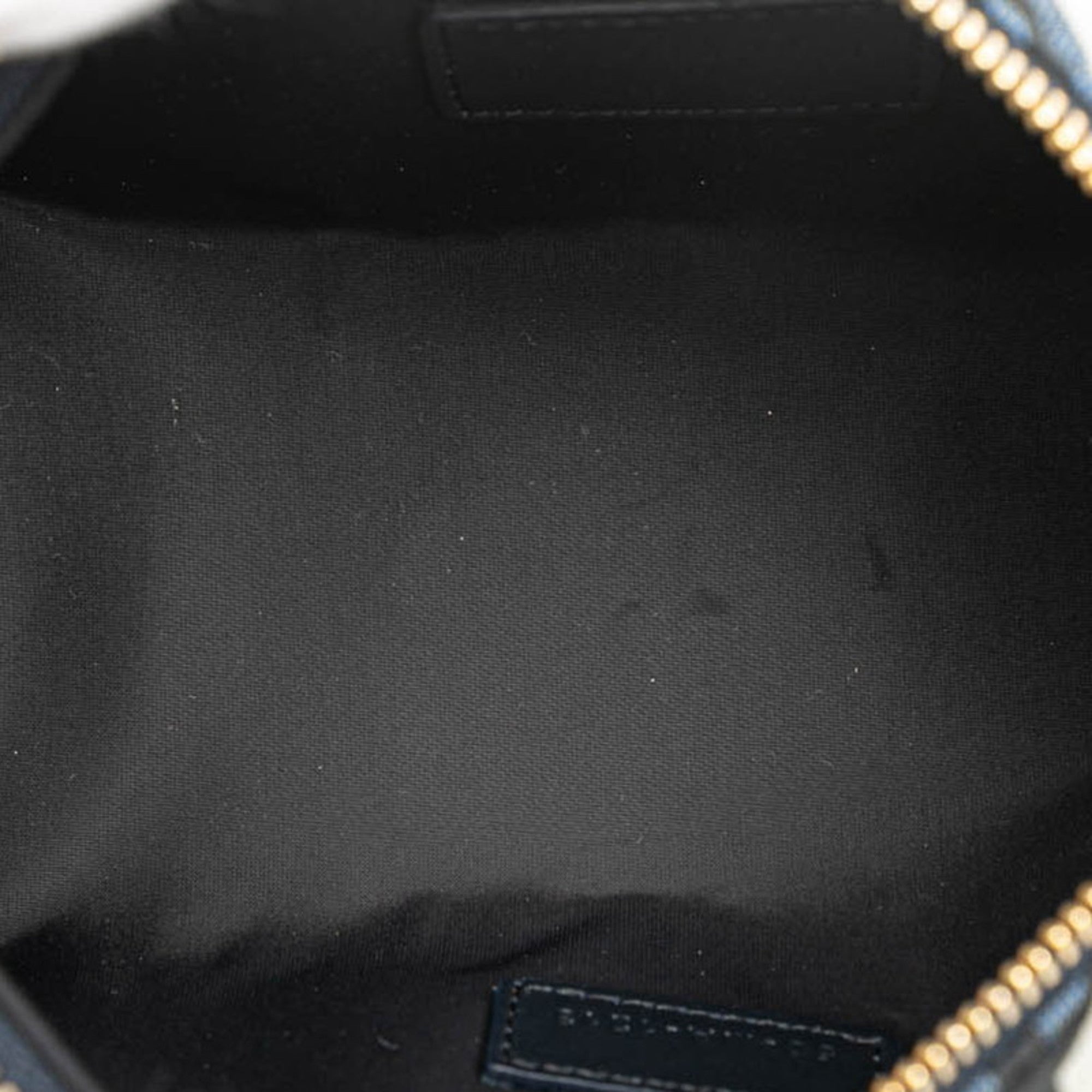 Christian Dior Gray Navy Fabric Leather Pouch (Pre-Owned)