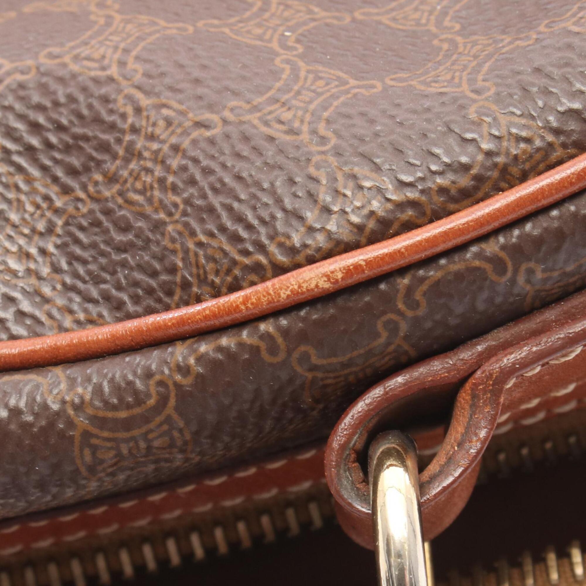 Celine Brown Coated Canvas Leather Handbag (Pre-Owned)