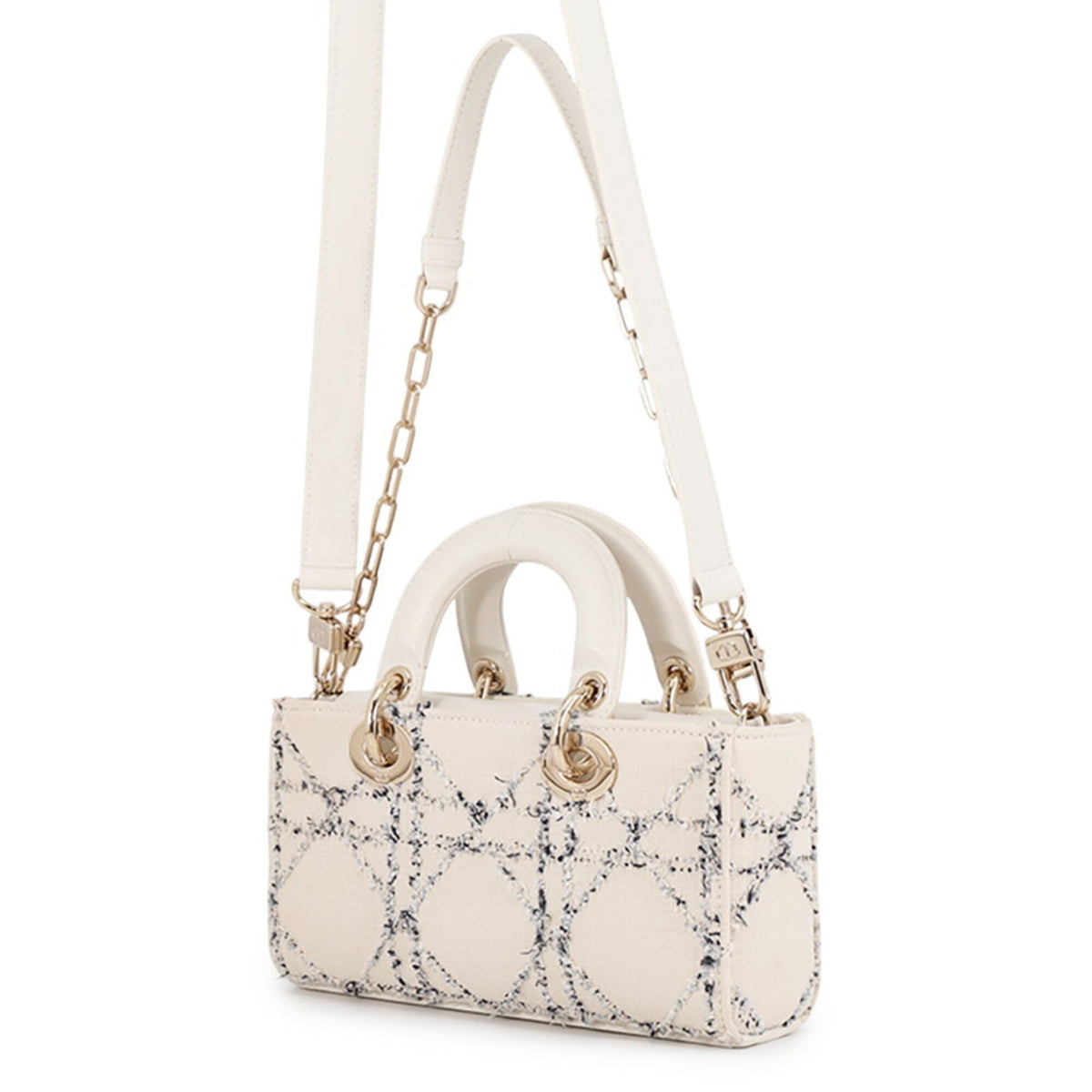 Christian Dior Blue White Leather Handbag (Pre-Owned)
