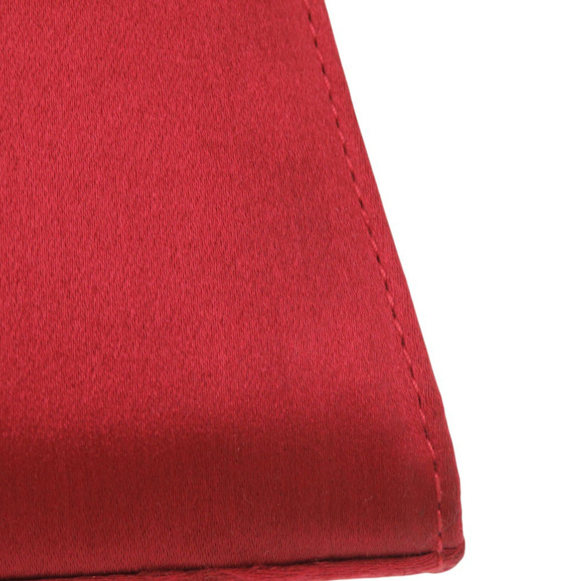 Salvatore Ferragamo Red Color Satin Shoulder Bag (Pre-Owned)
