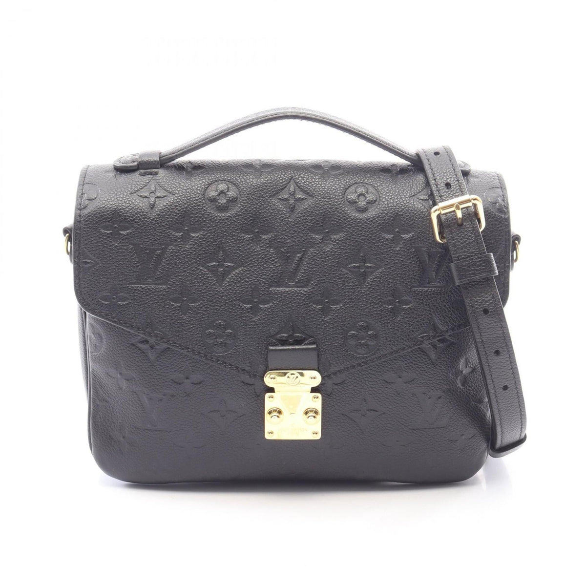 Louis Vuitton Black Leather Handbag Pochette (Pre-Owned)