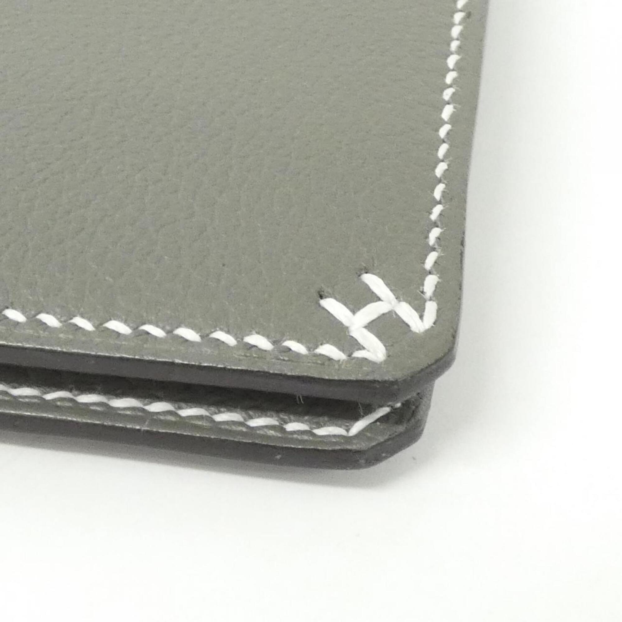 Hermes Gray Evercalf Leather Wallet (Bi-Fold) (Pre-Owned)