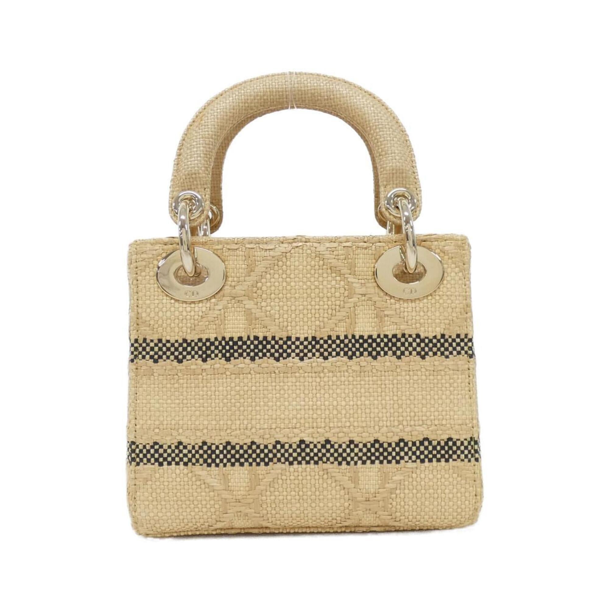 Christian Dior Beige Raffia Handbag (Pre-Owned)