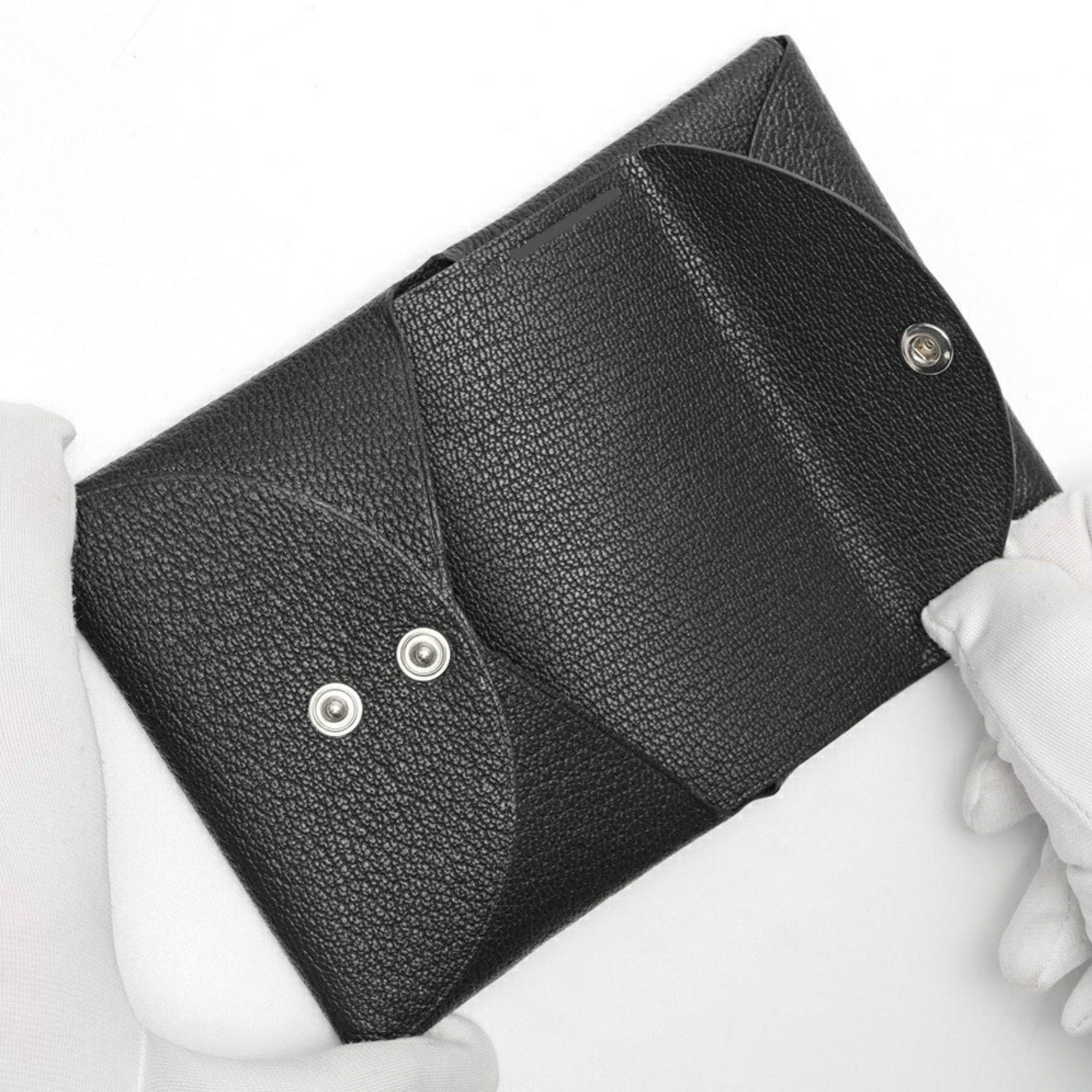 Hermes Black Chevre Myzore Leather Coin Purse/Coin Case (Pre-Owned)