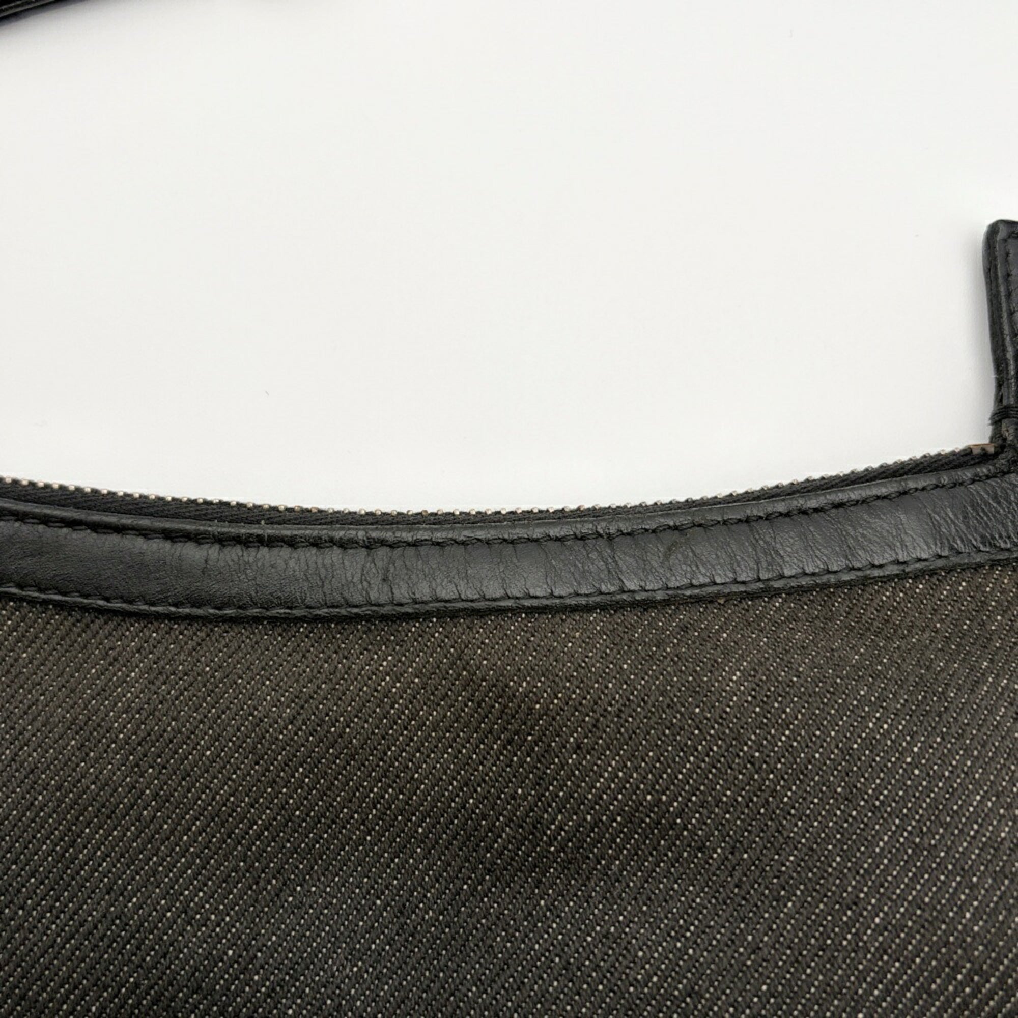 Gucci Black Denim Leather Shoulder Bag (Pre-Owned)