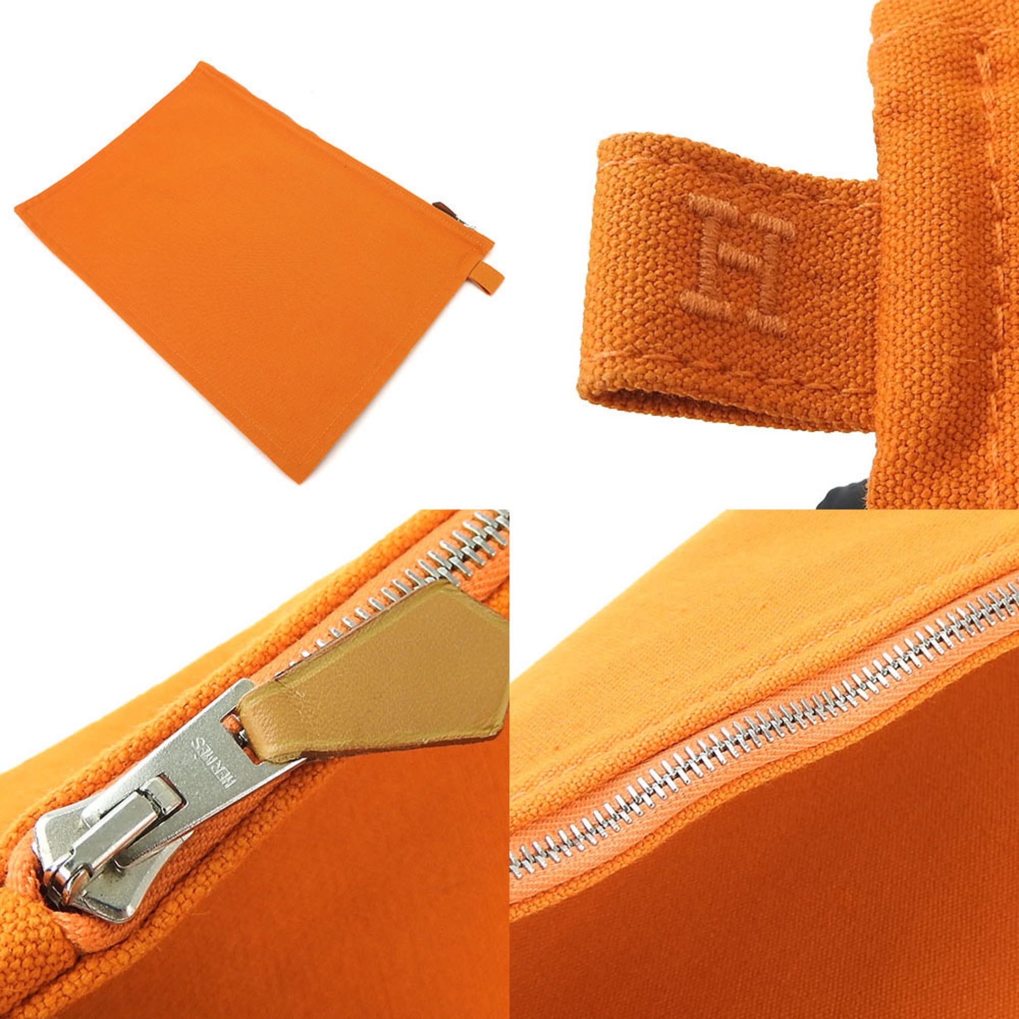 Hermes Bora Bora Orange Canvas Pouch (Pre-Owned)