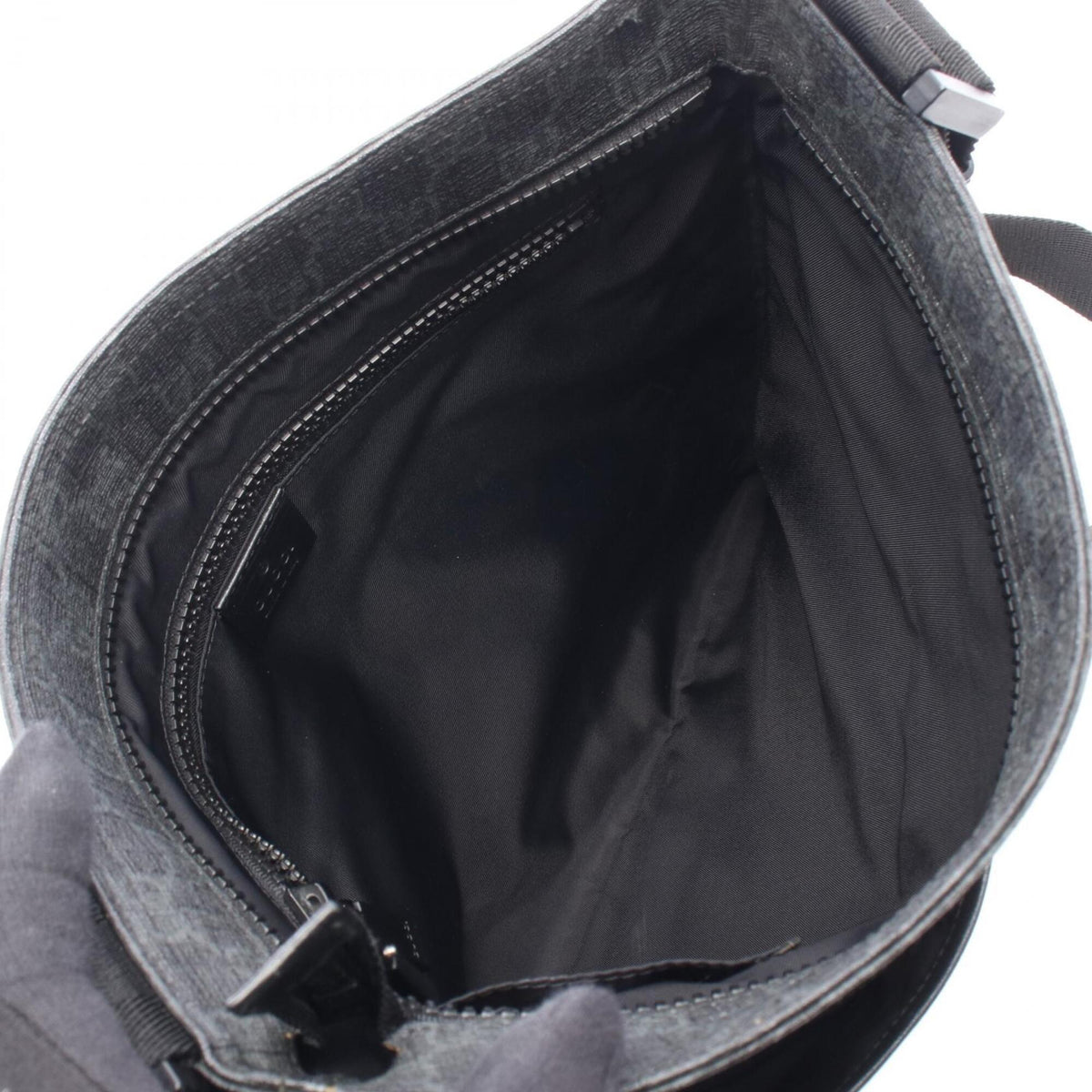 Gucci Black Gray Gg Supreme Leather Handbag Shoulder Bag (Pre-Owned)