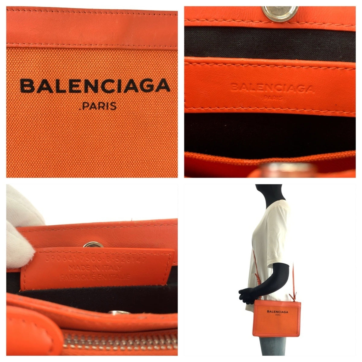Balenciaga Orange Leather Canvas Shoulder Bag (Pre-Owned)