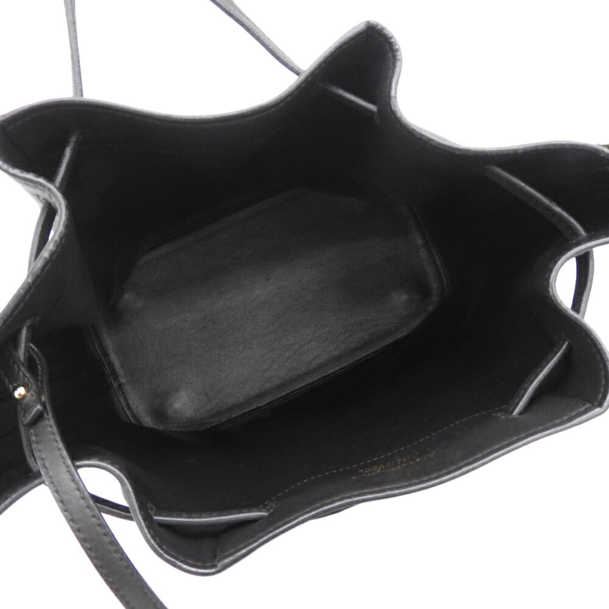 Salvatore Ferragamo Black Leather Handbag Pouch Shoulder Bag (Pre-Owned)