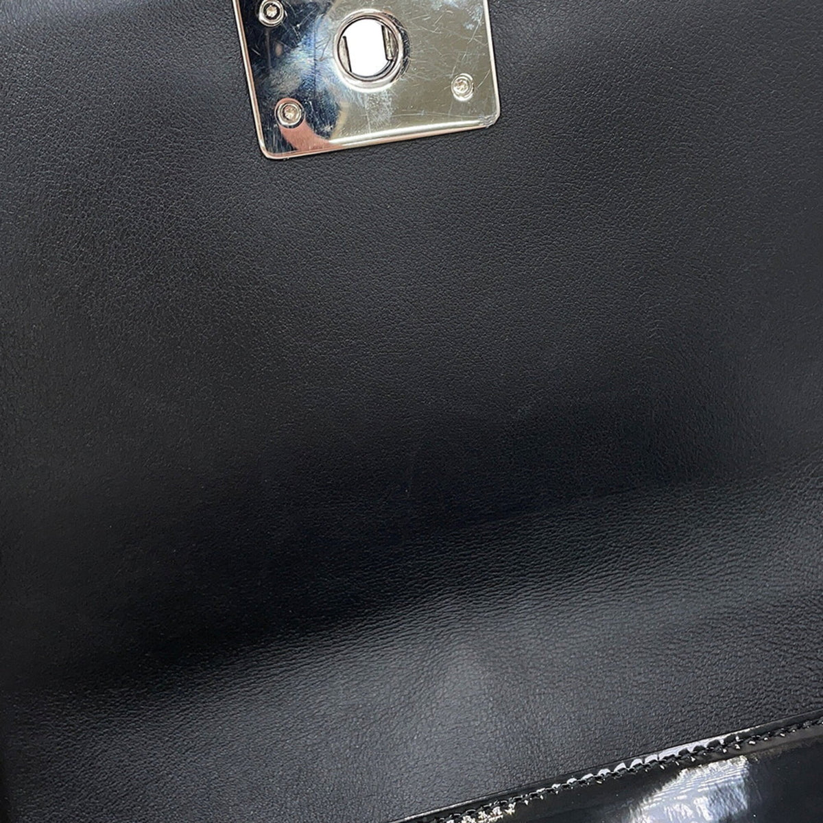 Chanel Matelasse Black Patent Leather Handbag Shoulder Bag (Pre-Owned)