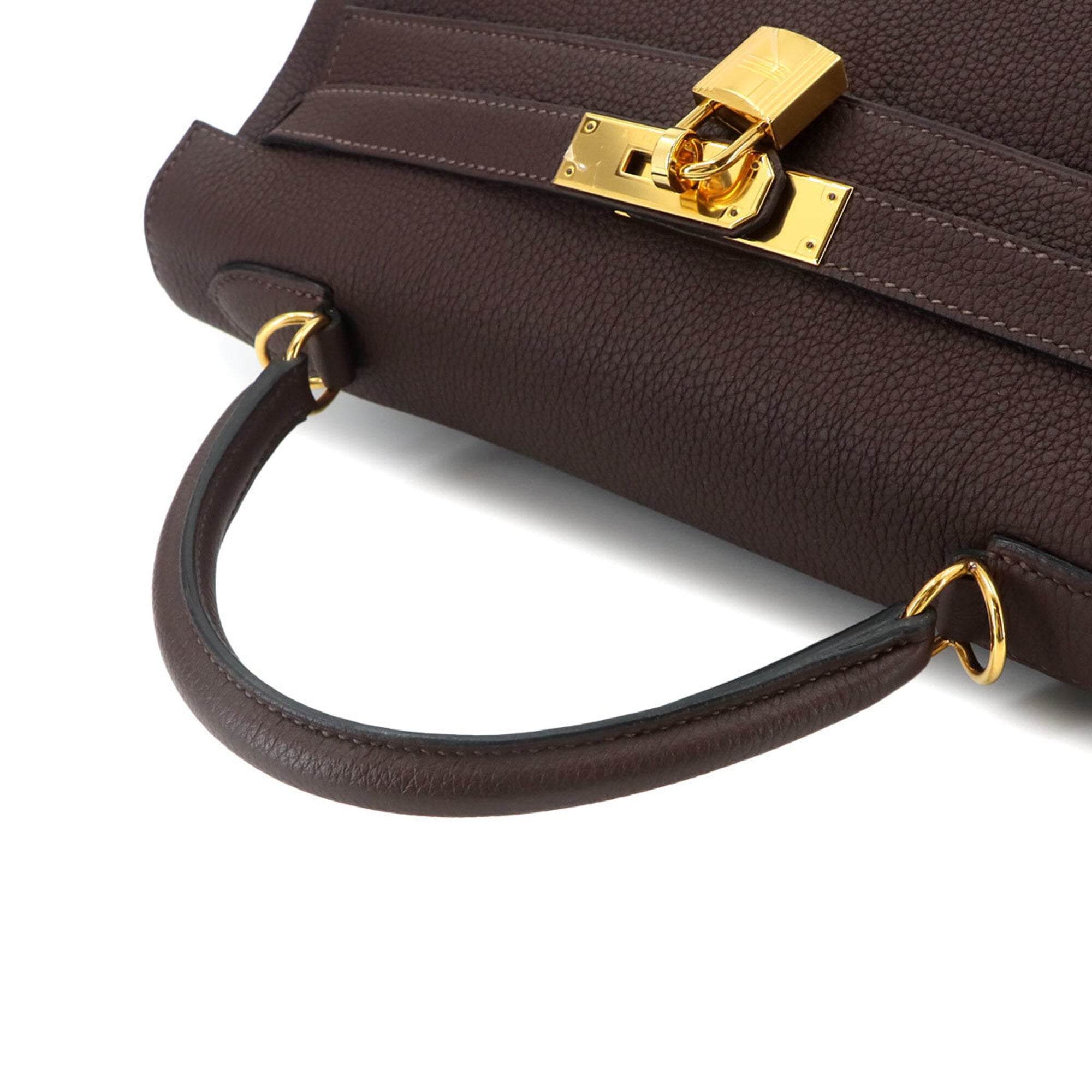 Hermes Kelly Chocolat Togo Leather Handbag (Pre-Owned)