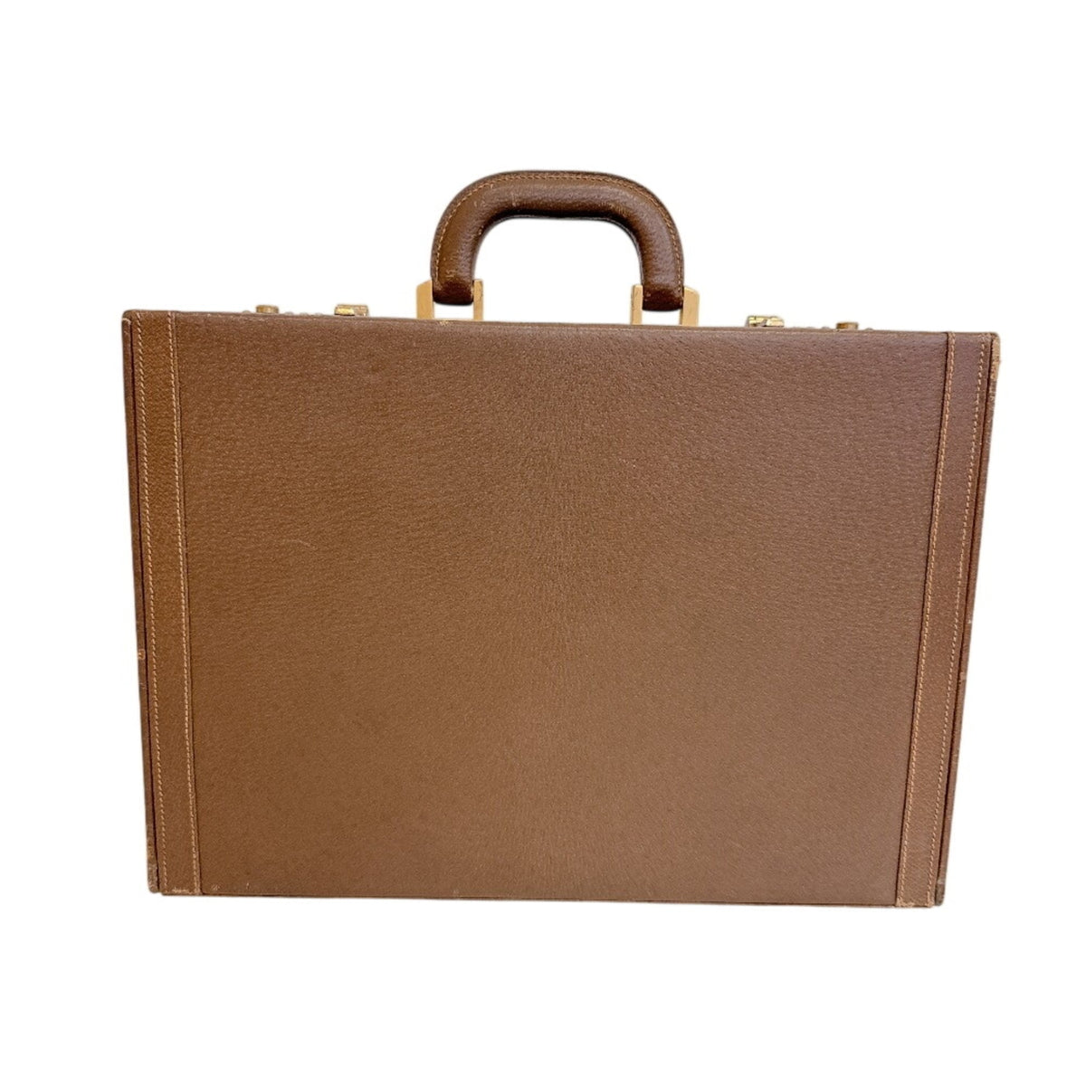 Gucci Brown Leather Attaché Case Handbag (Pre-Owned)