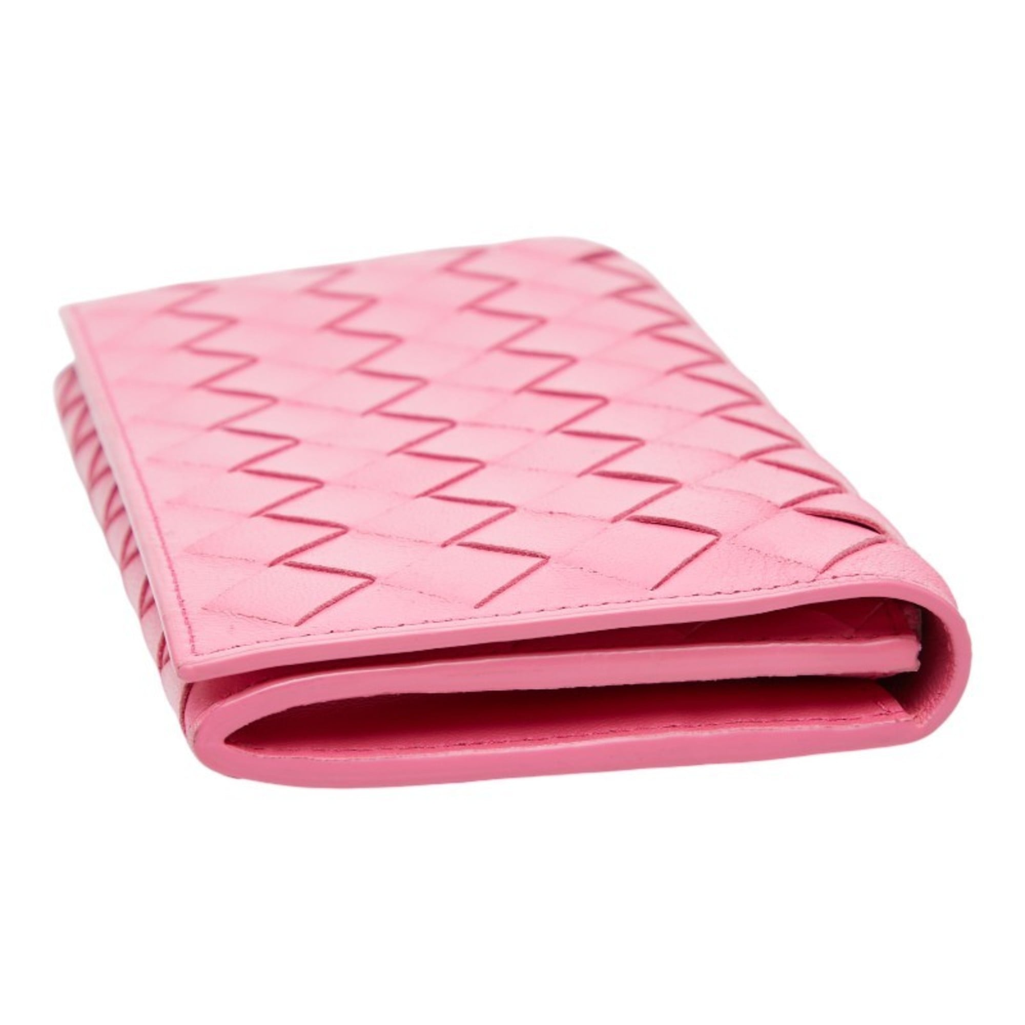 Bottega Veneta Pink Leather Long Wallet (Bi-Fold) (Pre-Owned)