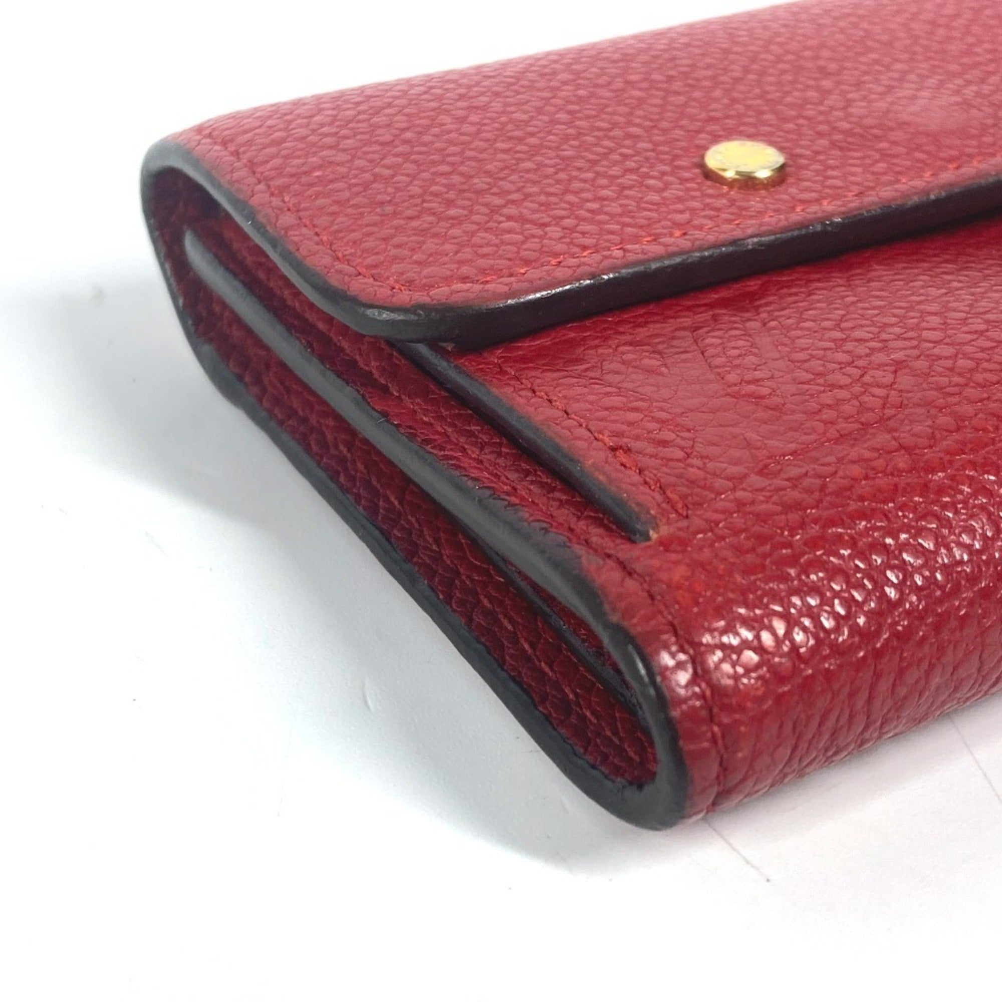 Louis Vuitton Cerise Red Color Monogram Empreinte Wallet (Tri-Fold) (Pre-Owned)
