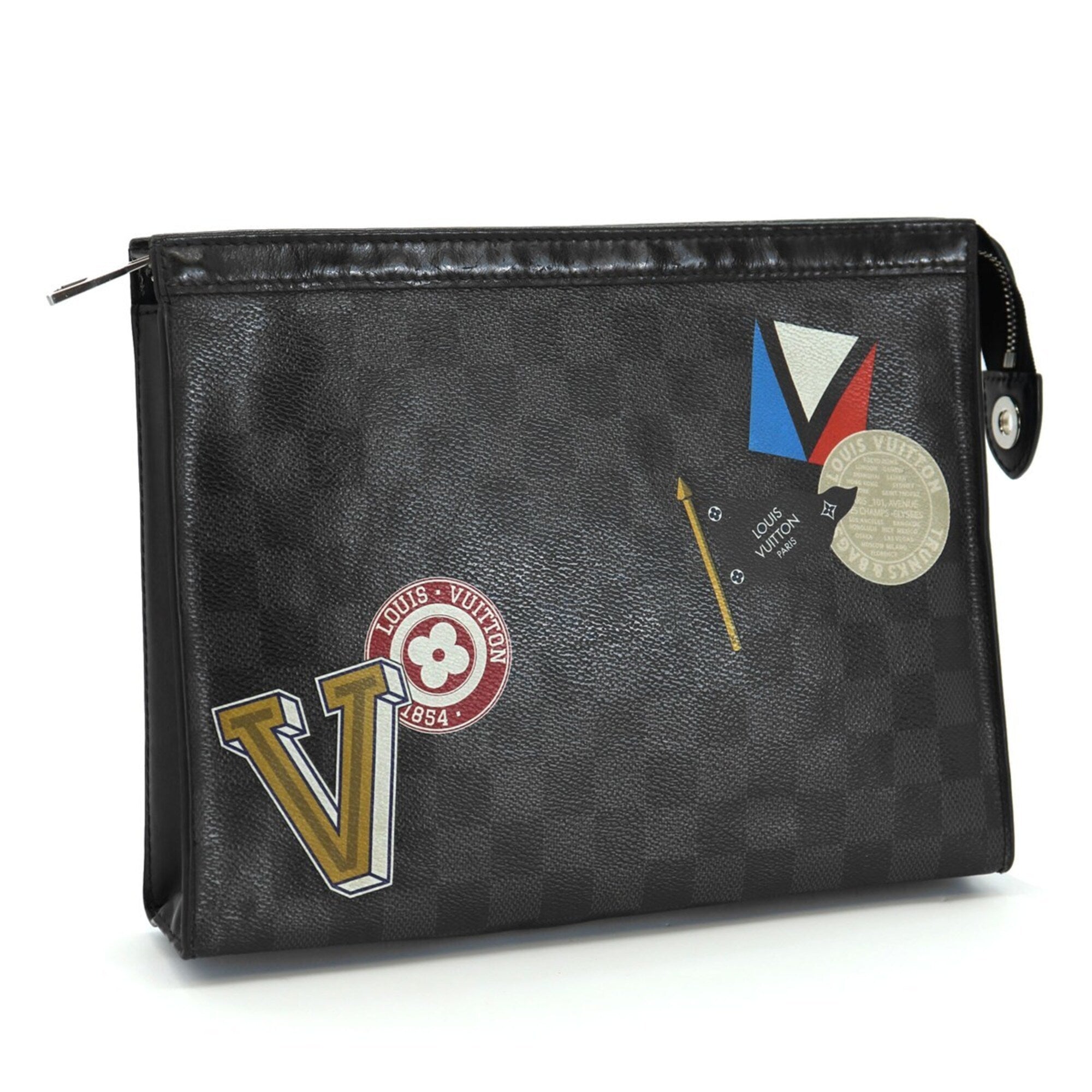 Louis Vuitton Black Damier Graphite Clutch Bag (Pre-Owned)