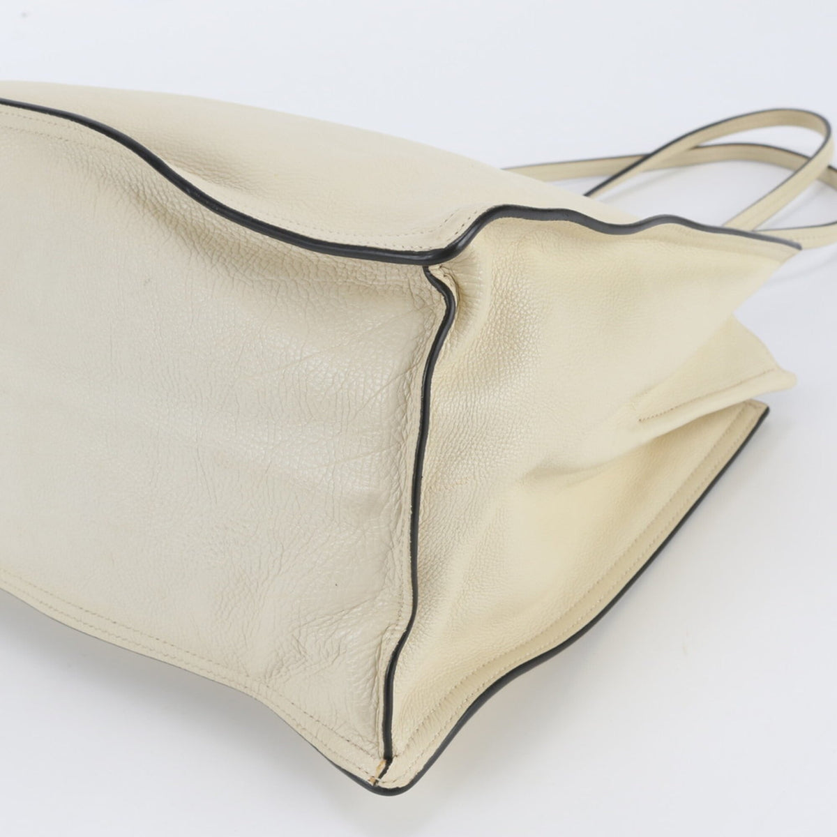 Prada Ivory Leather Handbag Shoulder Bag Tote Bag (Pre-Owned)