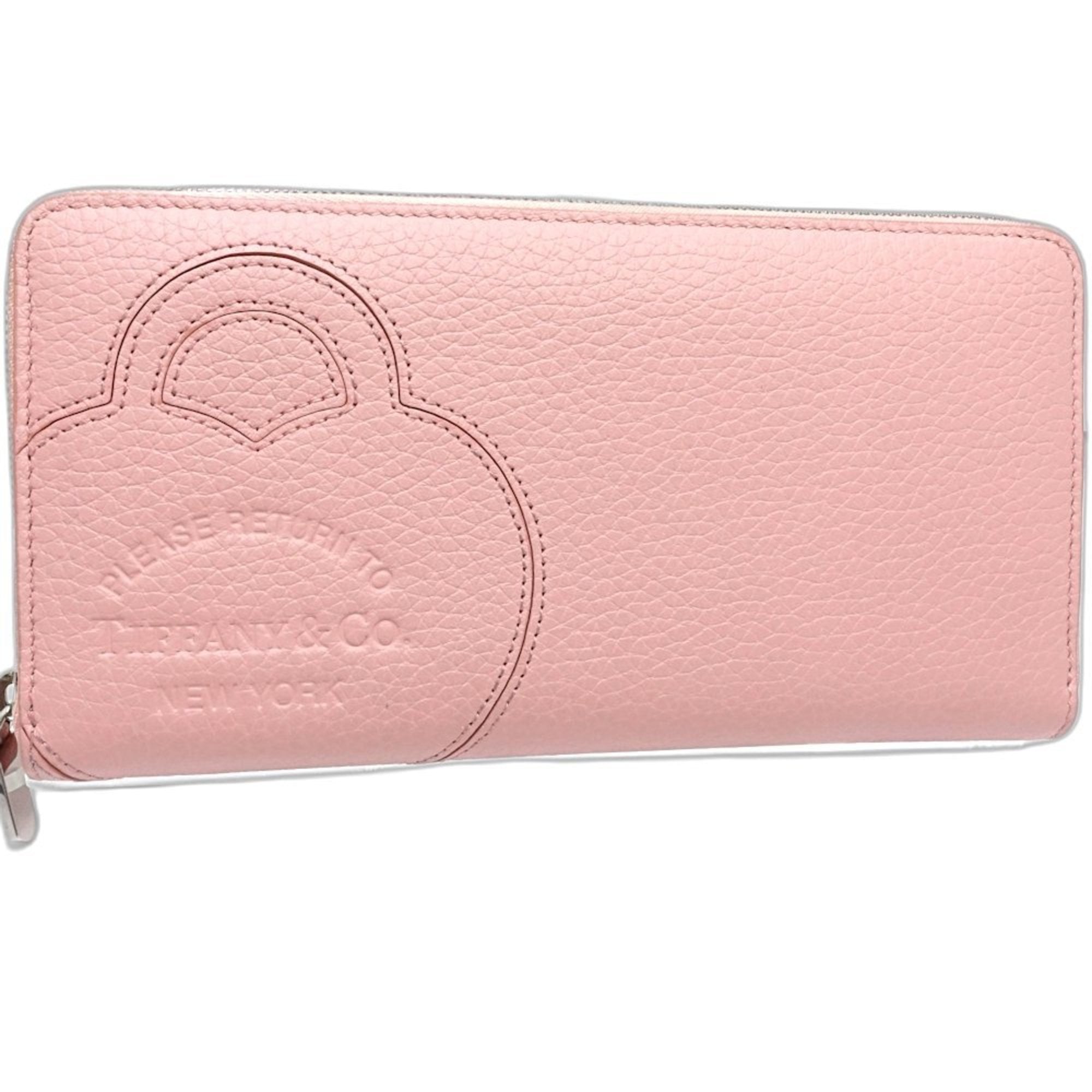 Tiffany Pink Leather Long Wallet (Bi-Fold) (Pre-Owned)